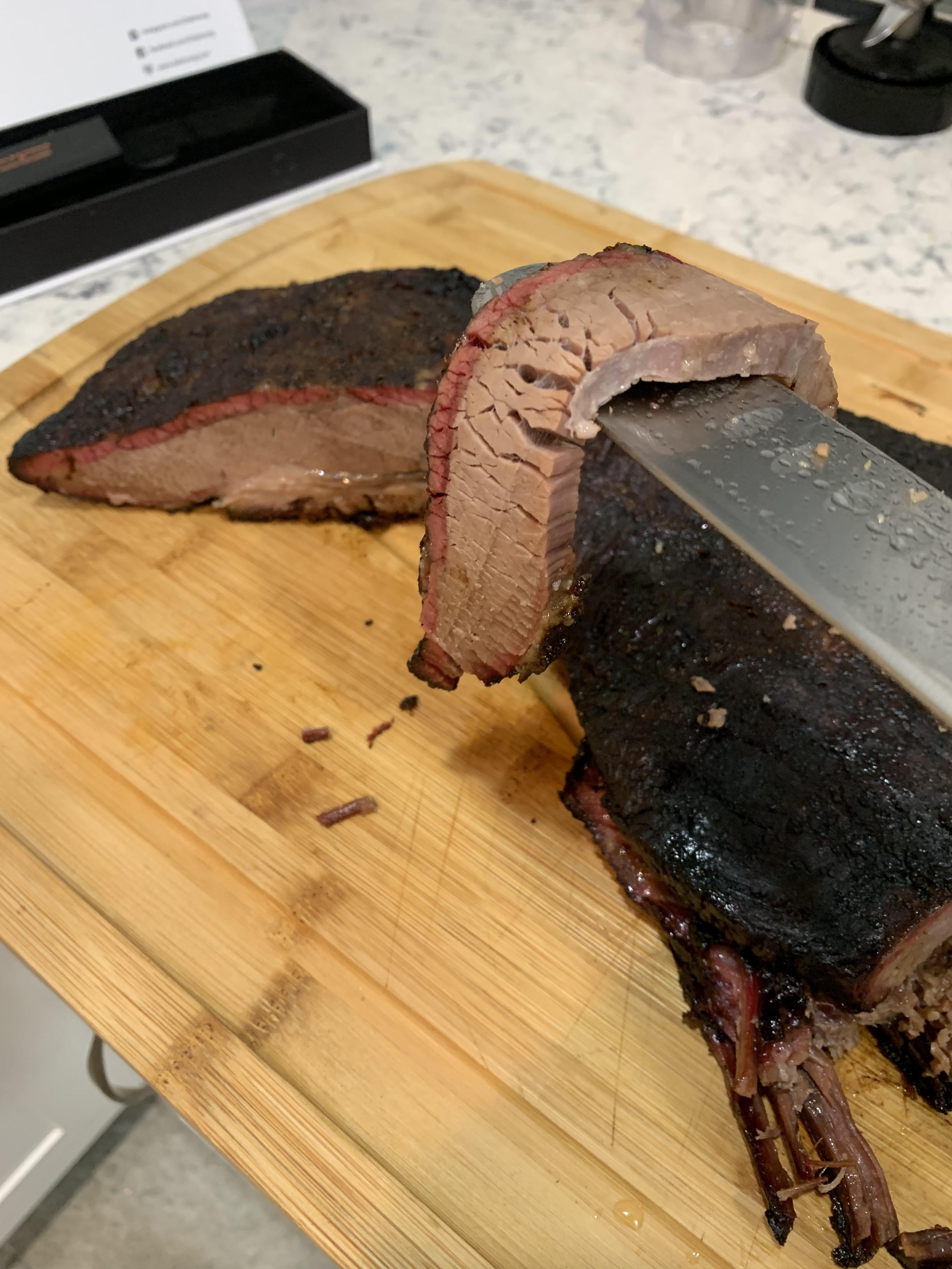 Yesterday’s brisket on the camp chef woodwind r/pelletgrills