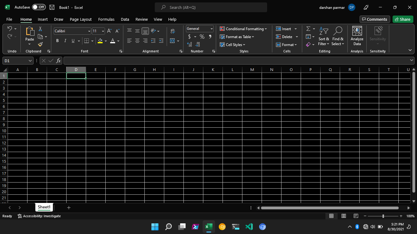 Rate my setup, windows 11 + Excel 365 + dark mode r/darkmode