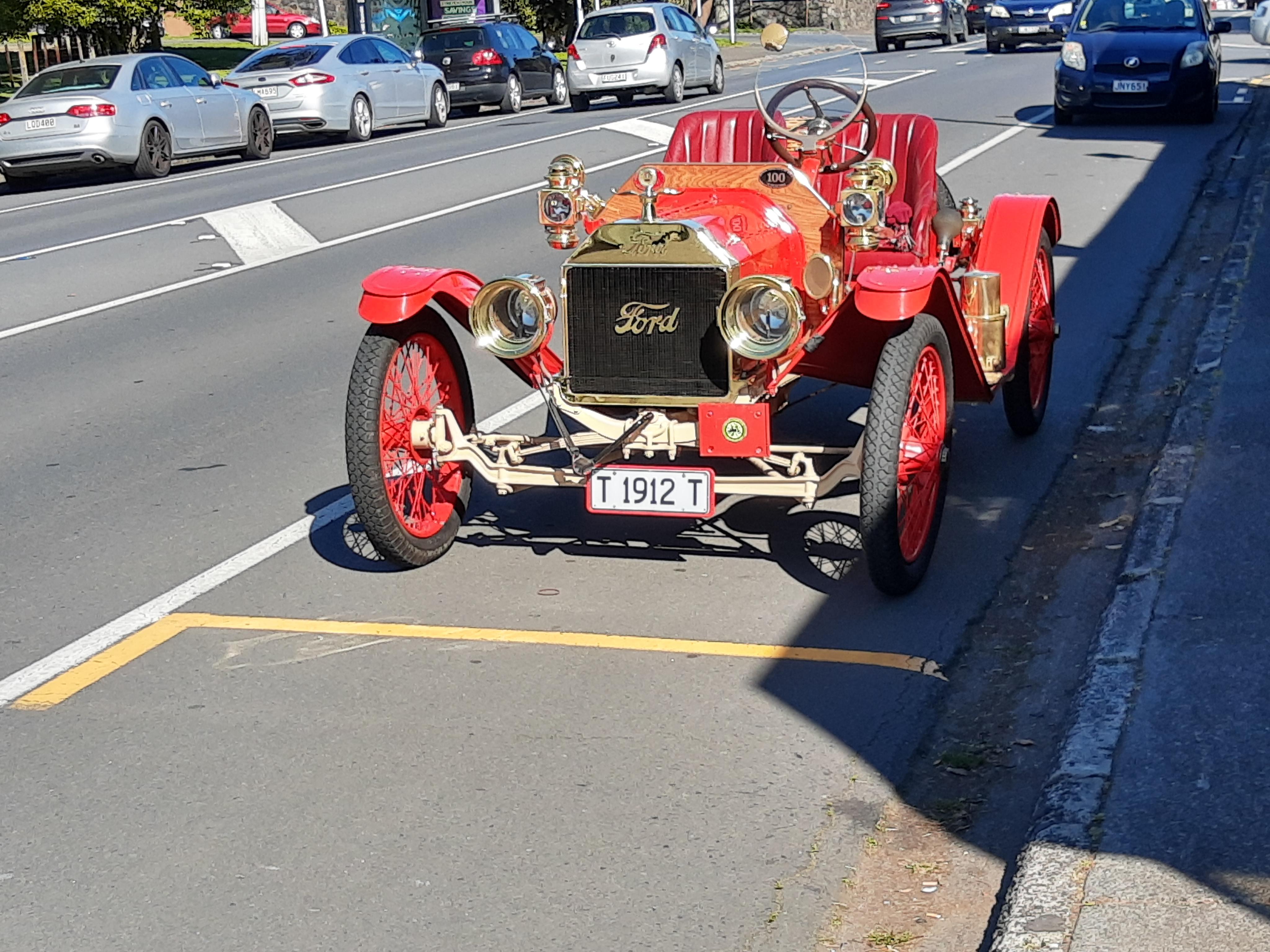 A Vintage Ford Car in front of Cornwall Park, yesterday. r/auckland