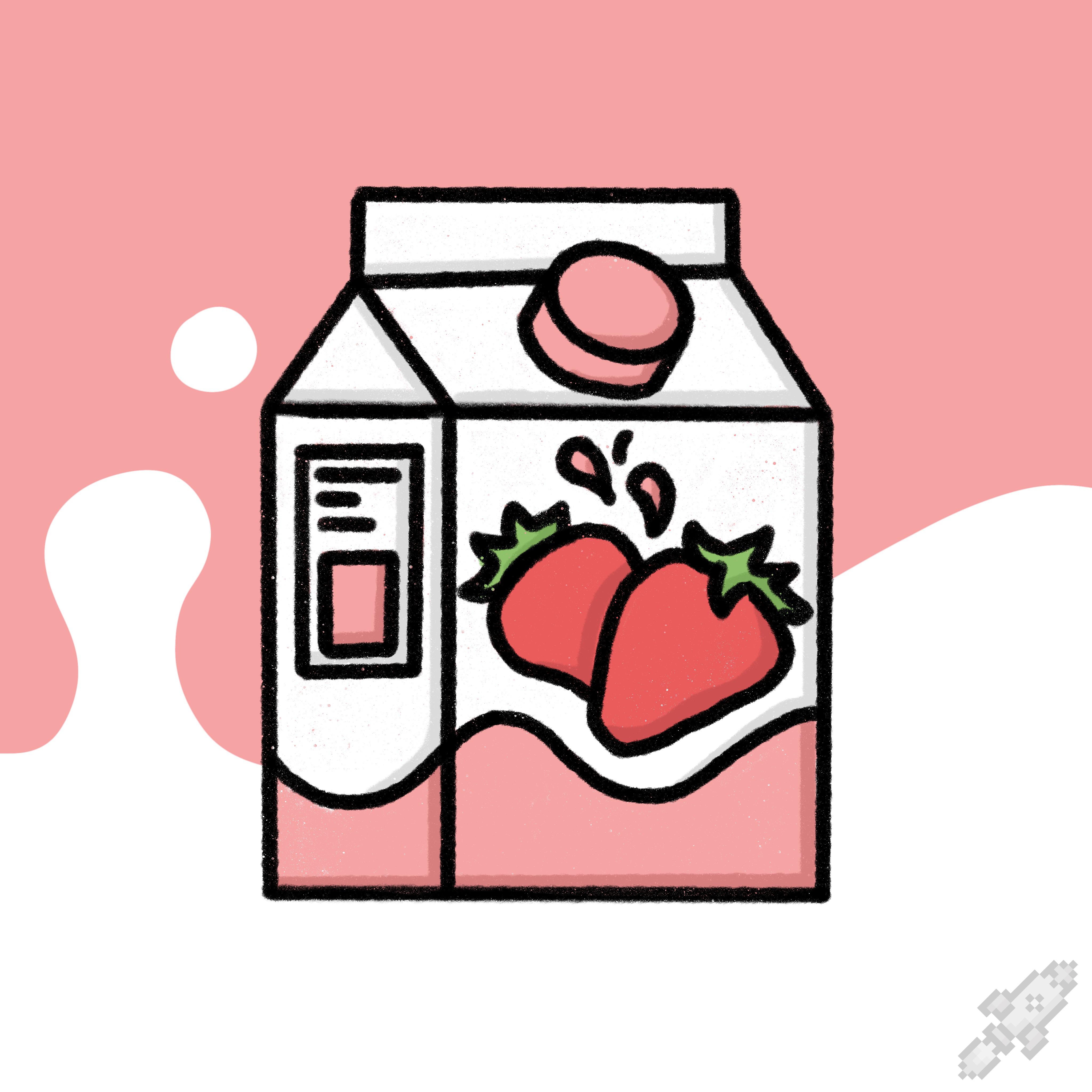 Cartoon Strawberry Milk r/ProCreate