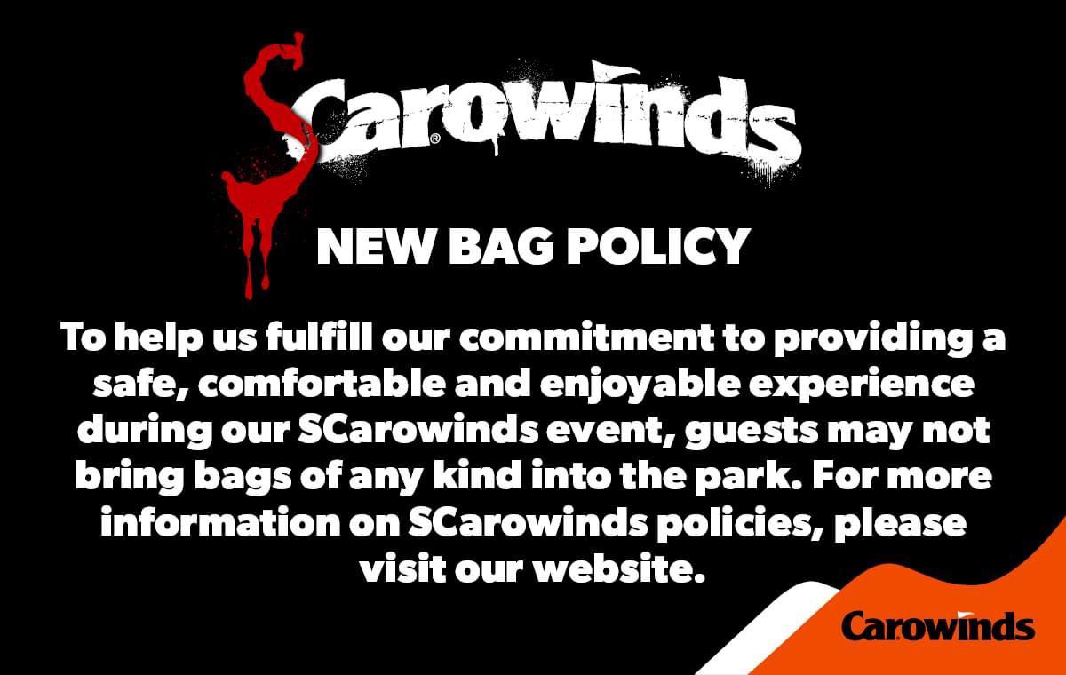 No bags allowed at Scarowinds. r/Carowinds