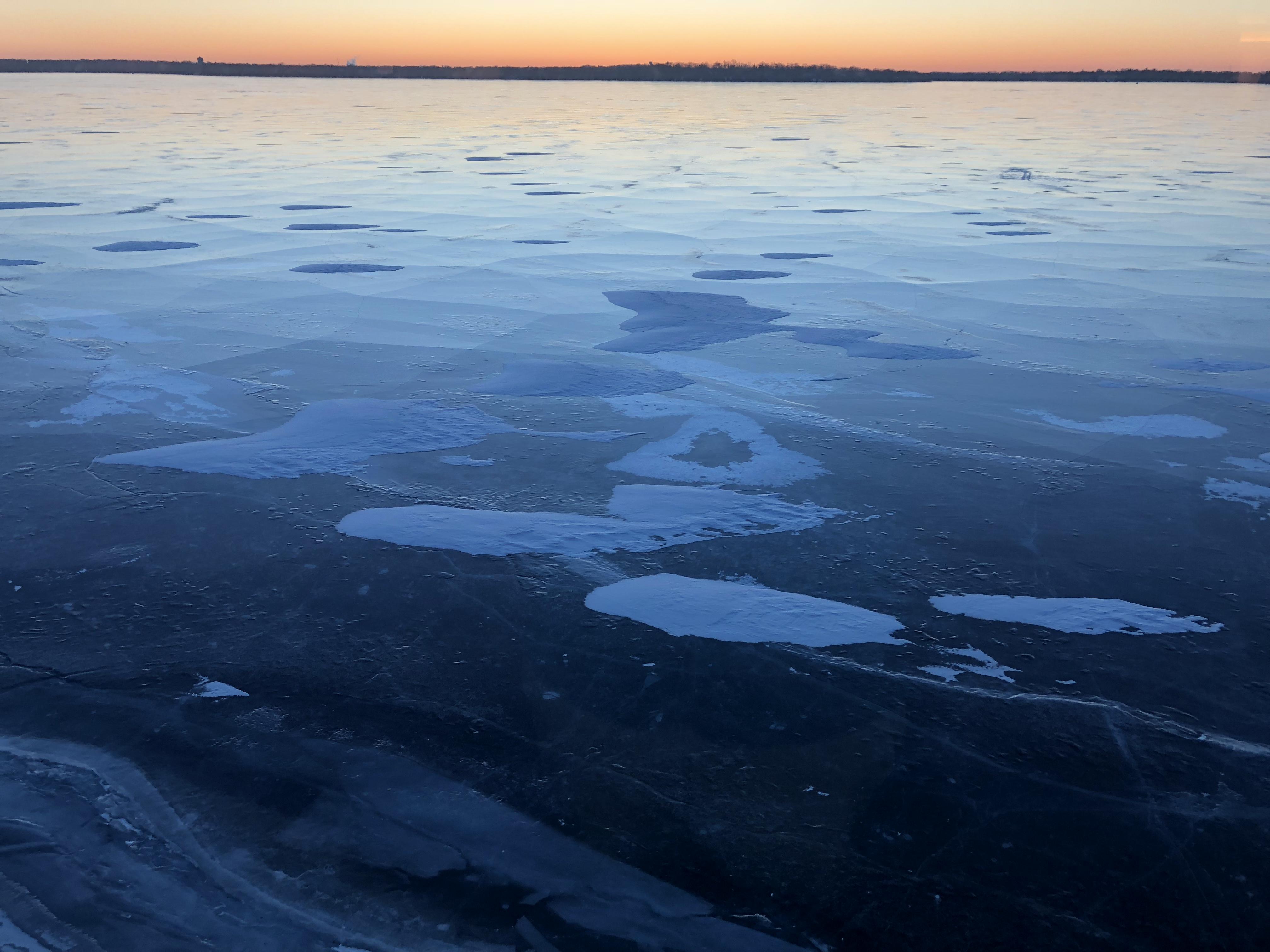 The ice on Lake Monona had a very unique look to it this morning. r