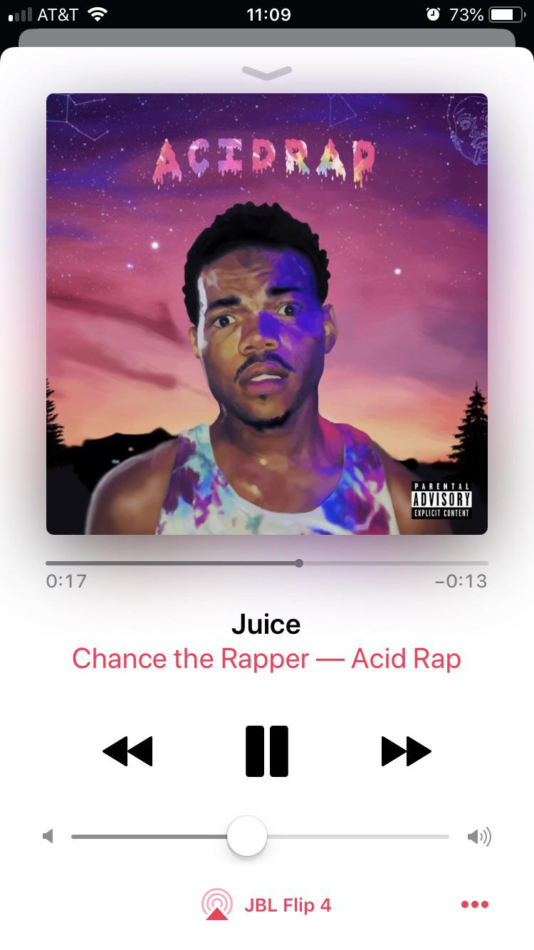 Chance put a in message in place of Juice on streaming services saying