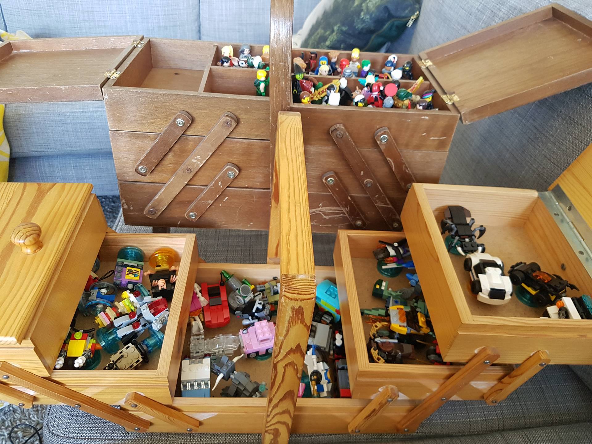 My grandma's old sewingkit is now a dimensions storage unit r