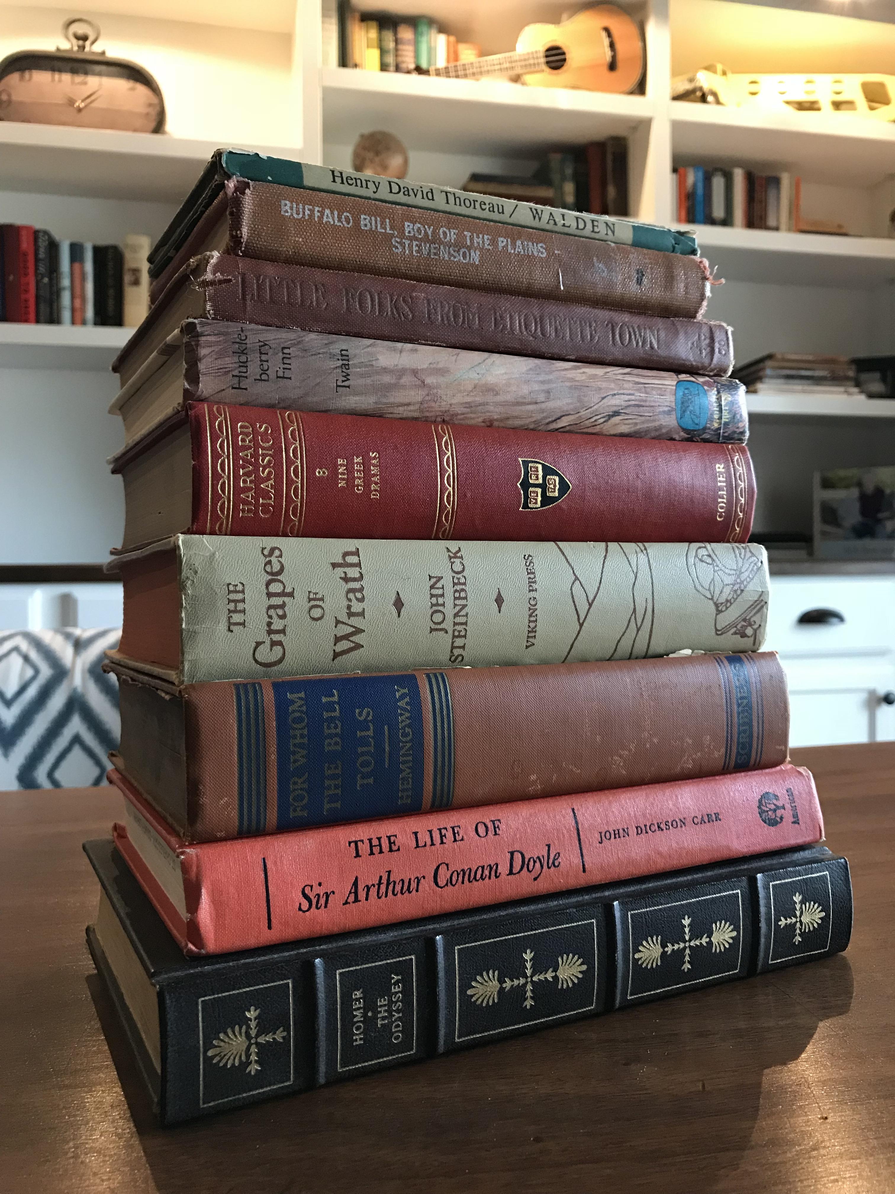 Went looking for a few old looking books to put on my new shelves