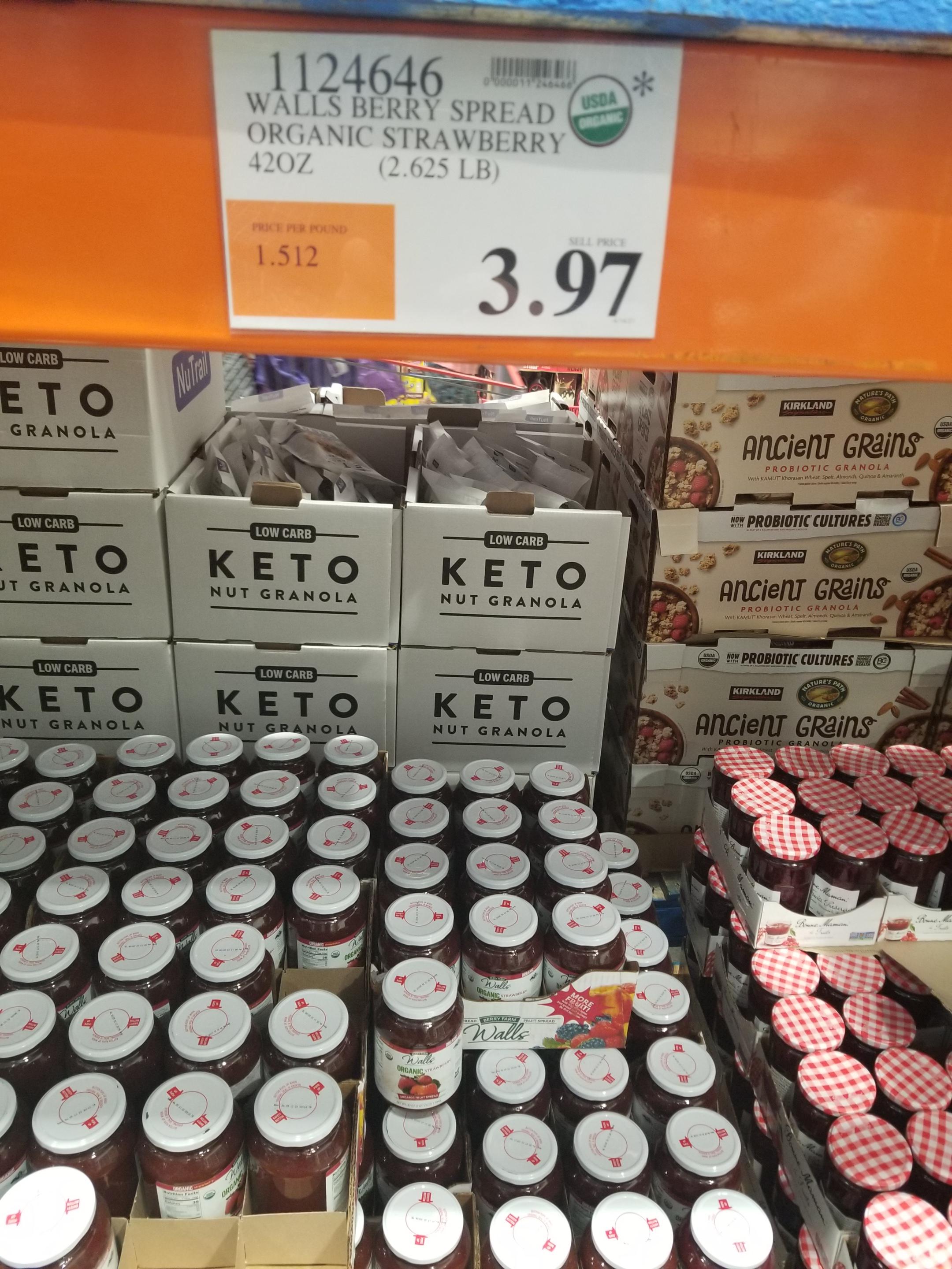 Walls organic Strawberry Spread 3.97 (ends in .97 so clearance) at