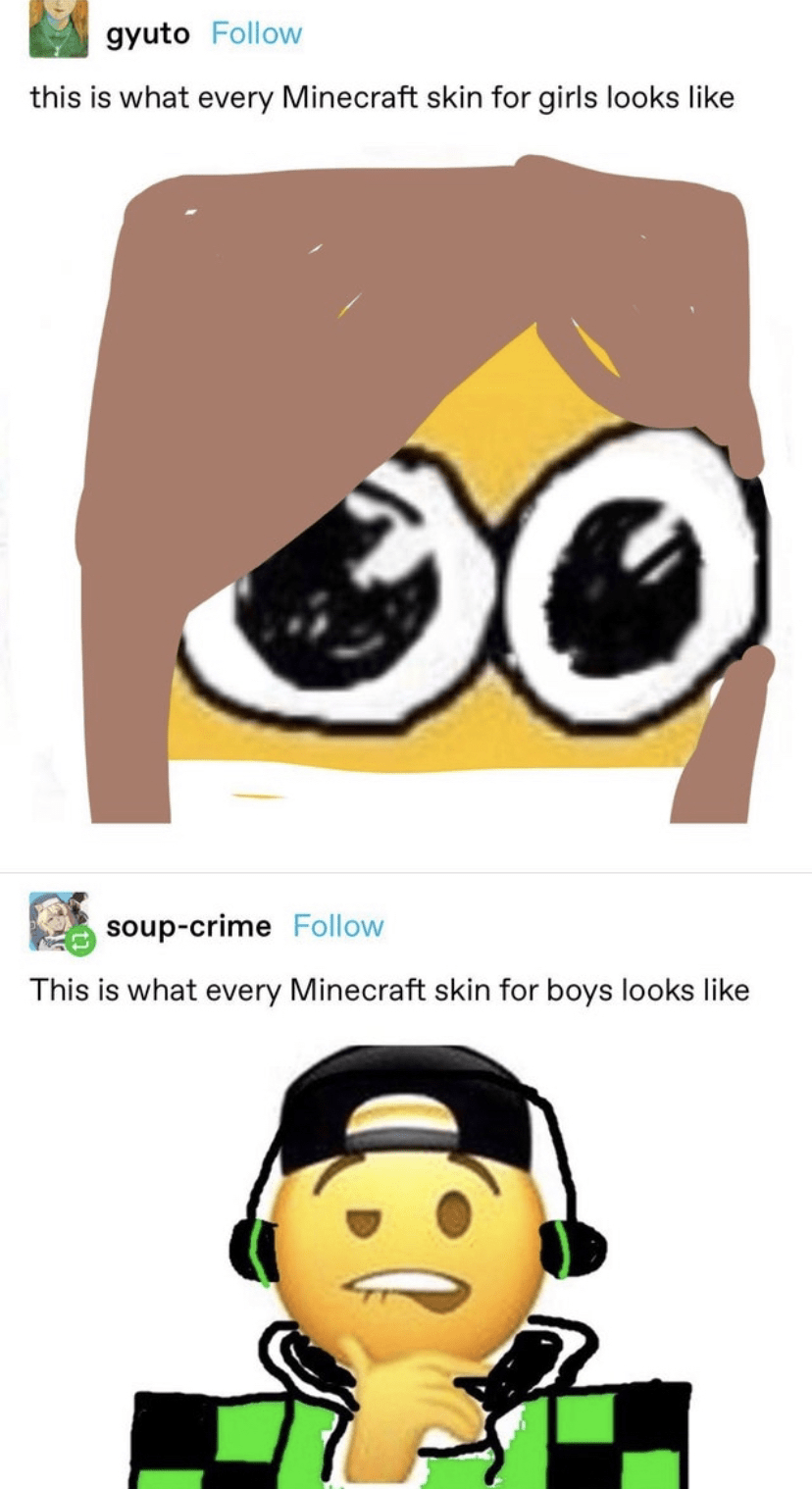 minecraft skins r/CuratedTumblr