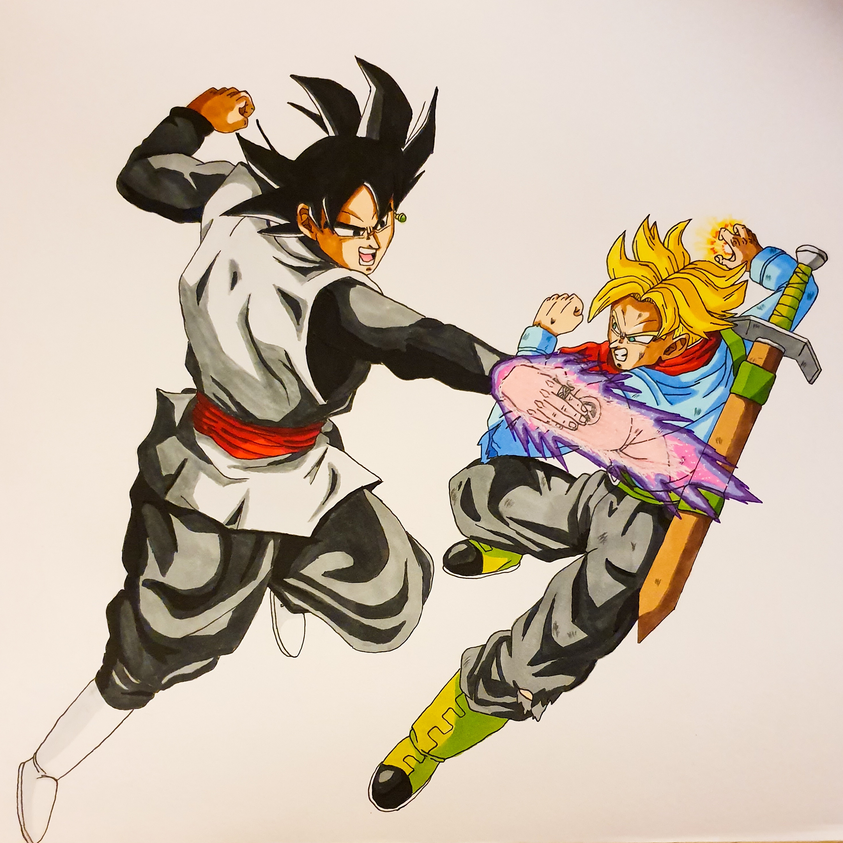 Goku Black vs Future Trunks by Me. Pretty happy with how this one