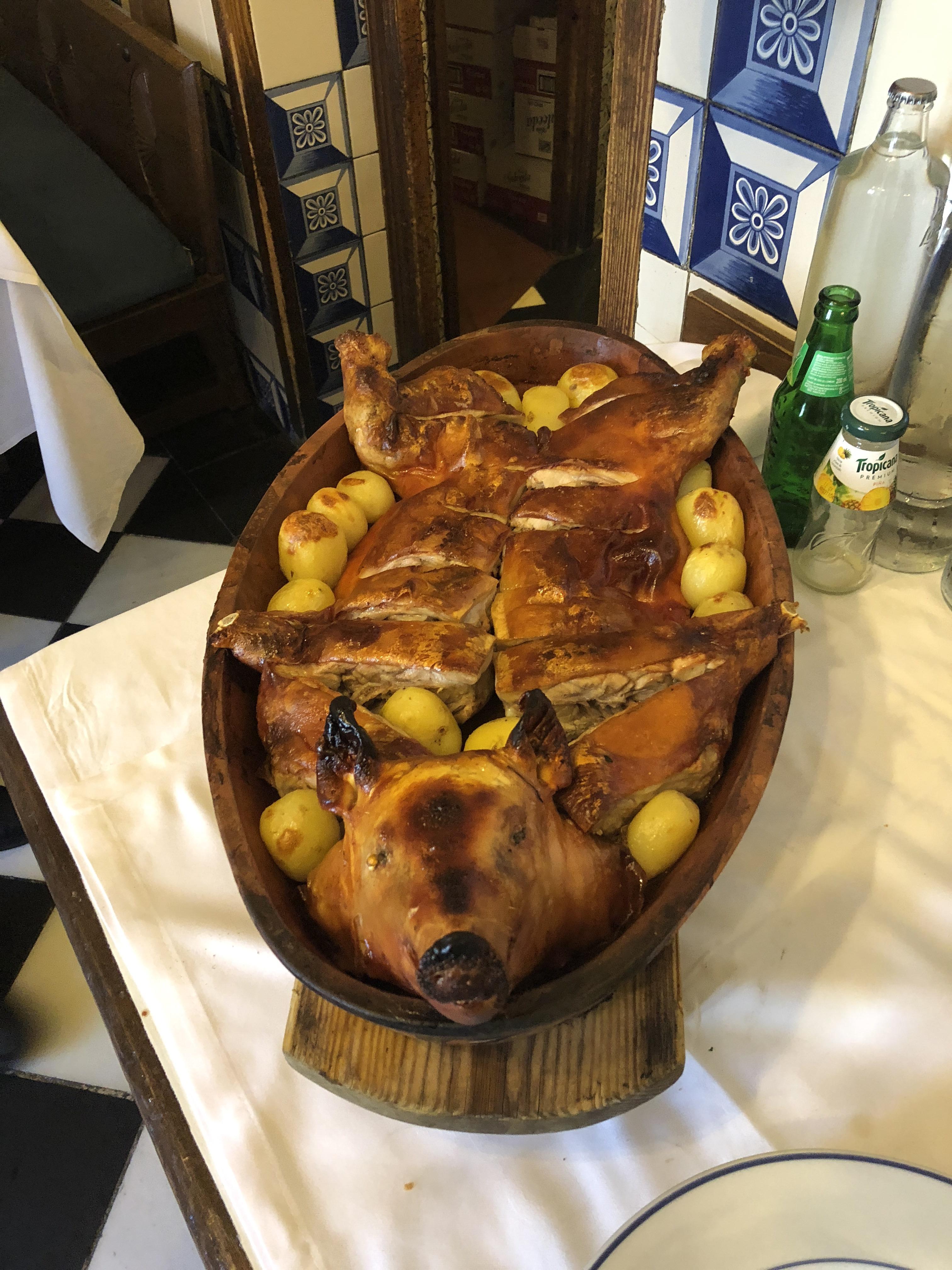 Roast Suckling Pig cooked in a 300 year old oven in the world’s longest