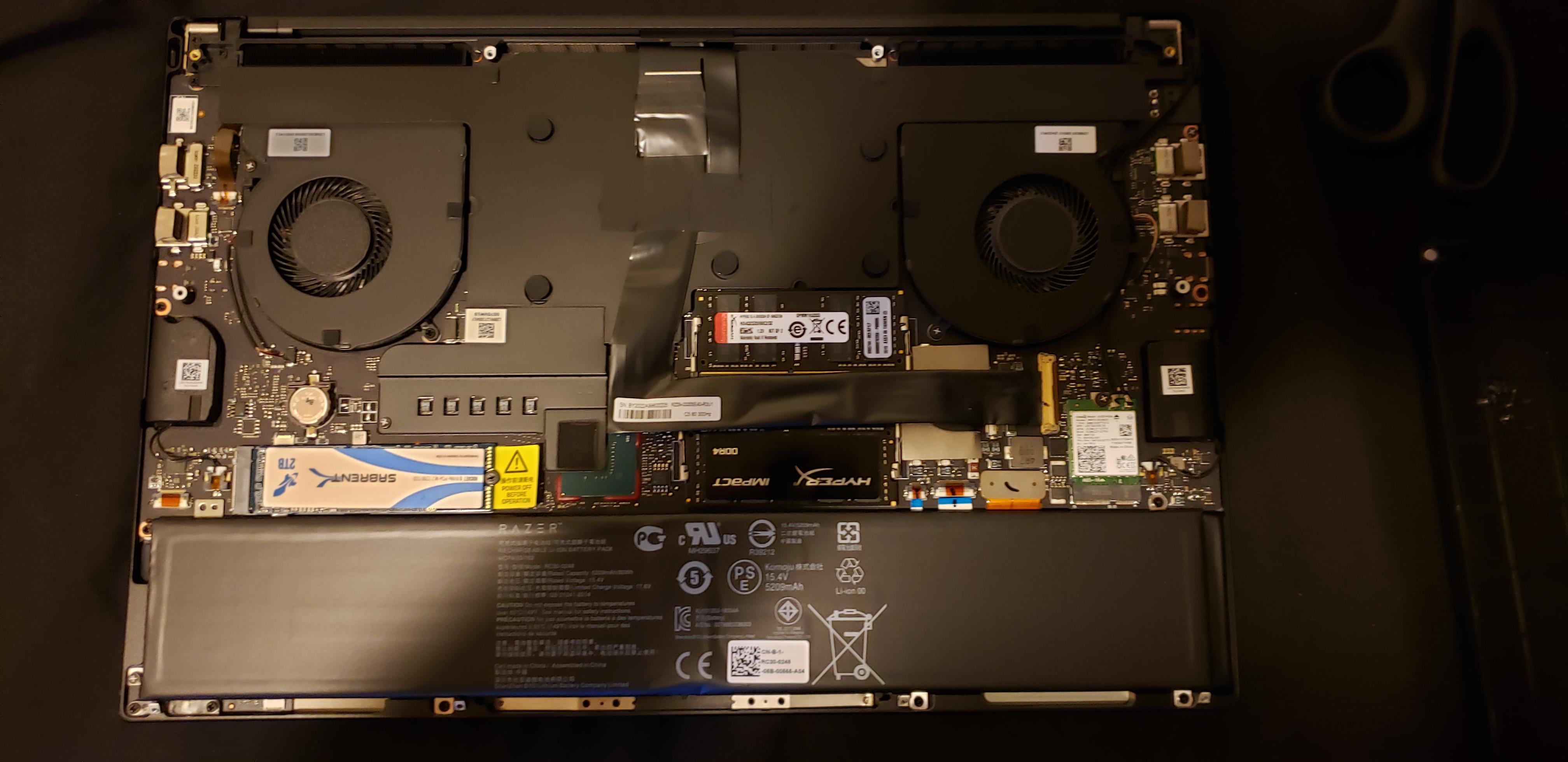 Blade 15 2020 Advanced 2TB SSD and 32GB 3200MHZ RAM upgrade r/razer