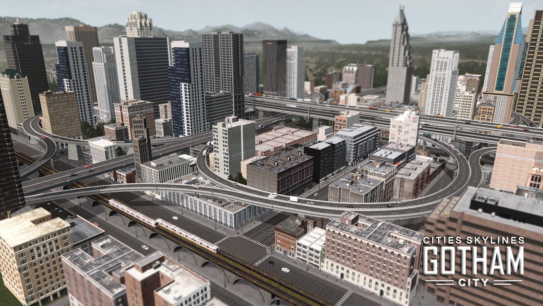 Gotham City Downtown area r/CitiesSkylines