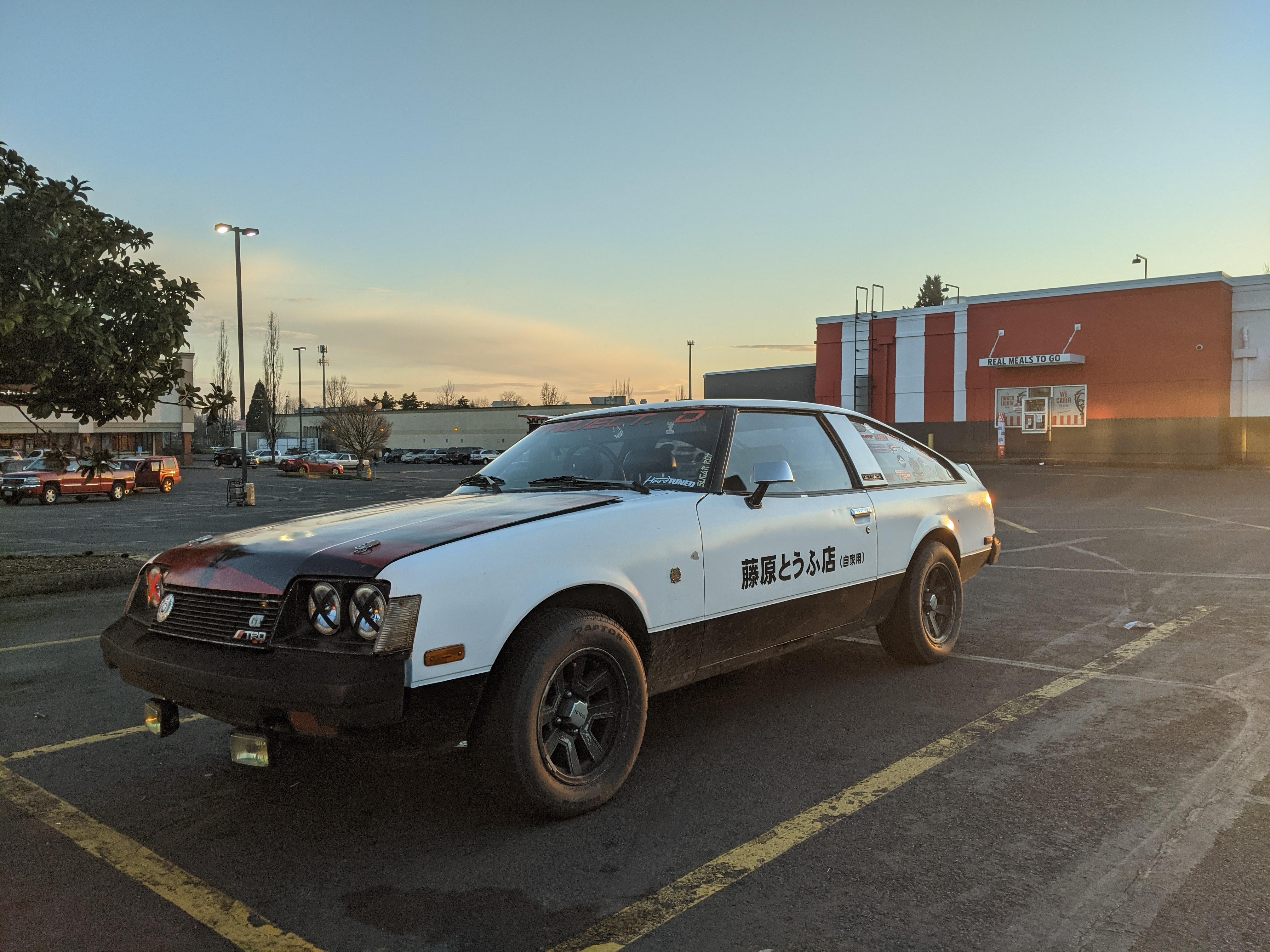 A very sweet looking [Toyota Celica GT] with plenty of stickers as