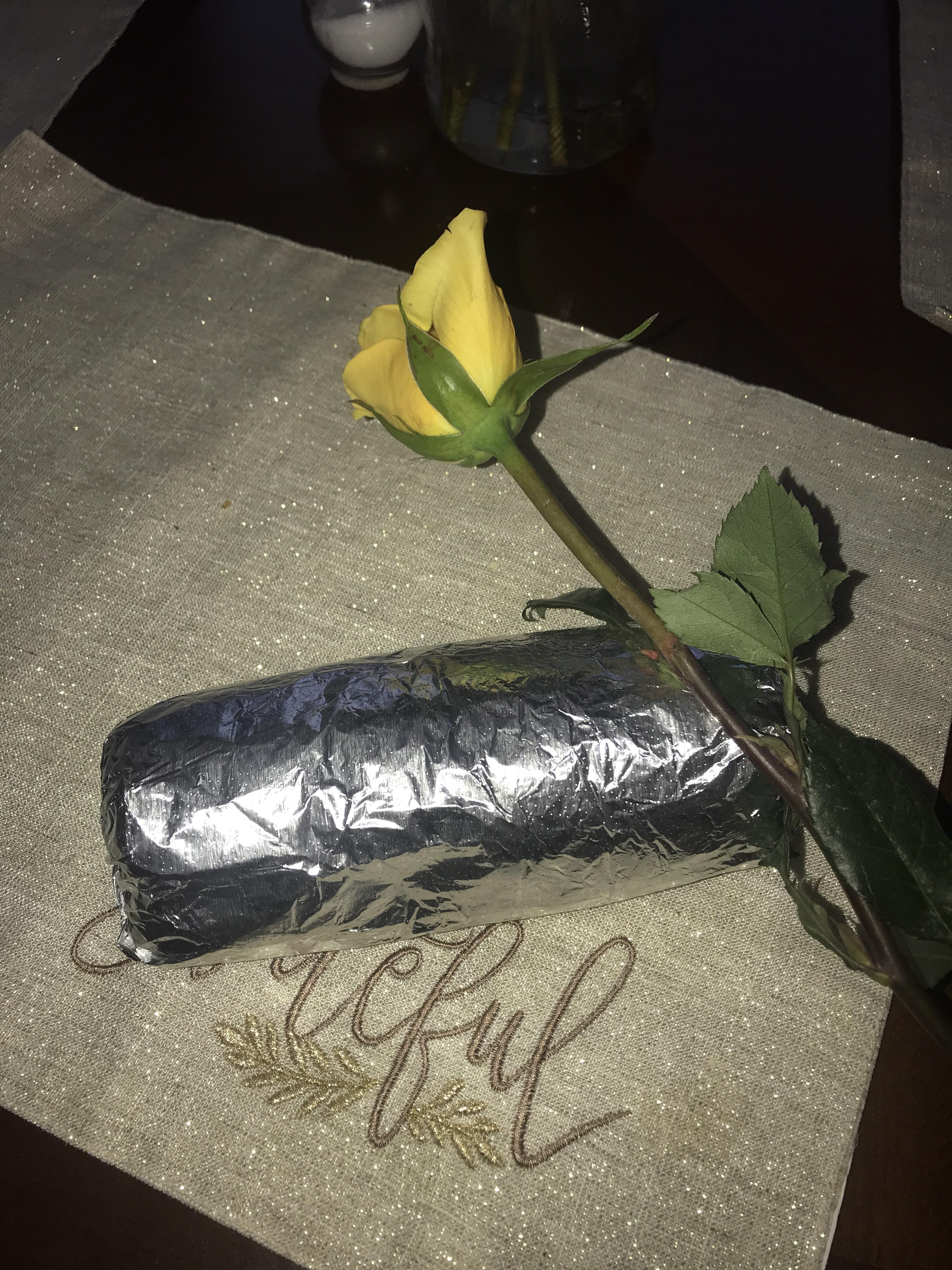 Uber Eats Lady gave me a Beautiful Flower With my Meal! ) r