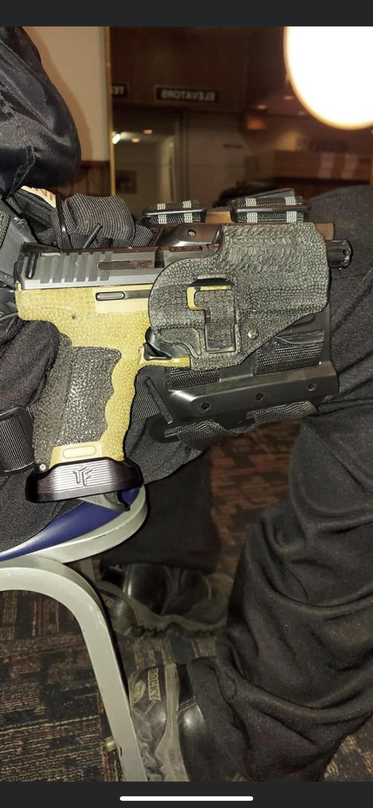 Found a guards “custom” stippled serpa holster on a Facebook page 🤢🤢