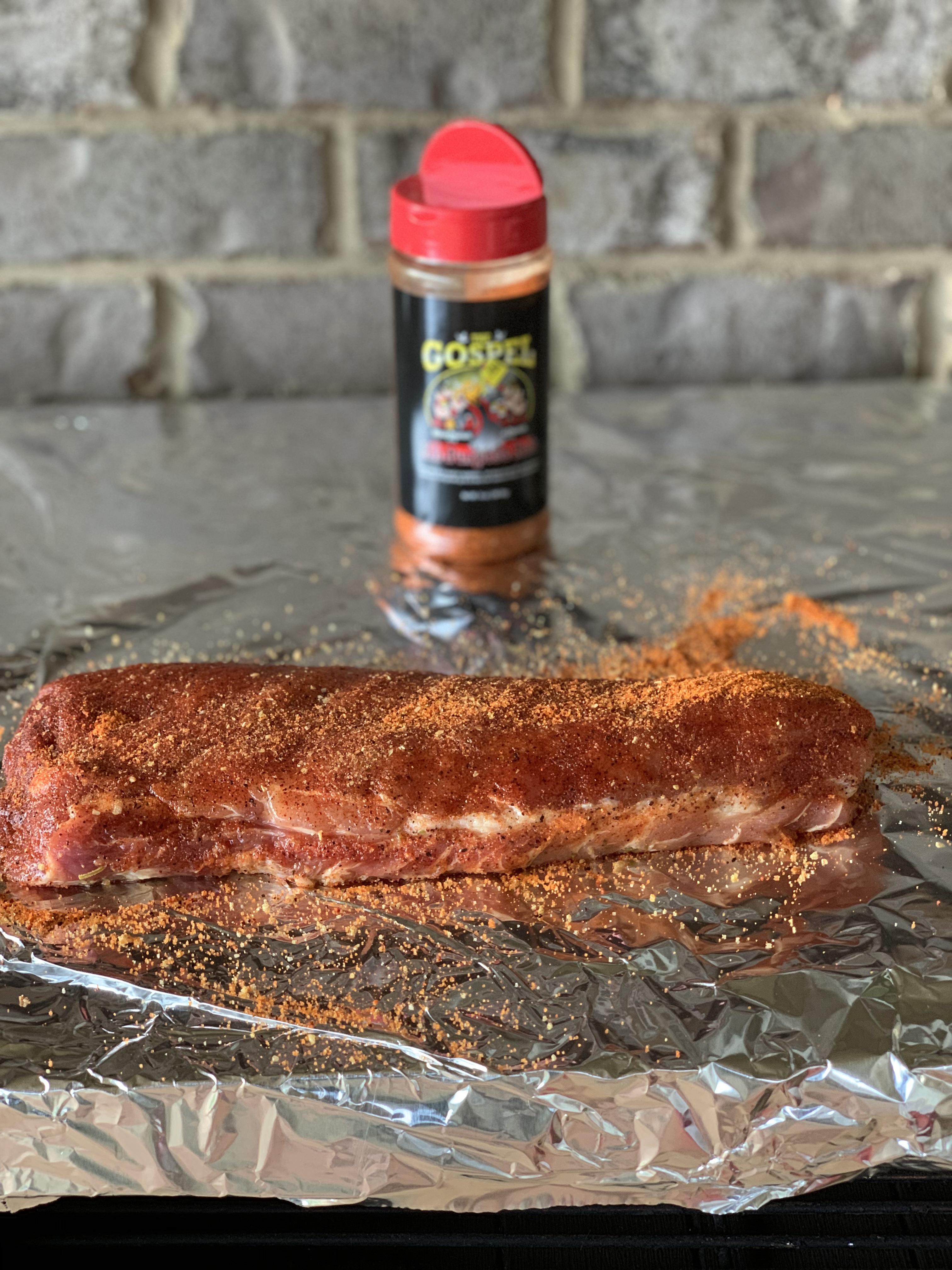 Meat Church rub on this pork tenderloin about ready for a smoke bath on