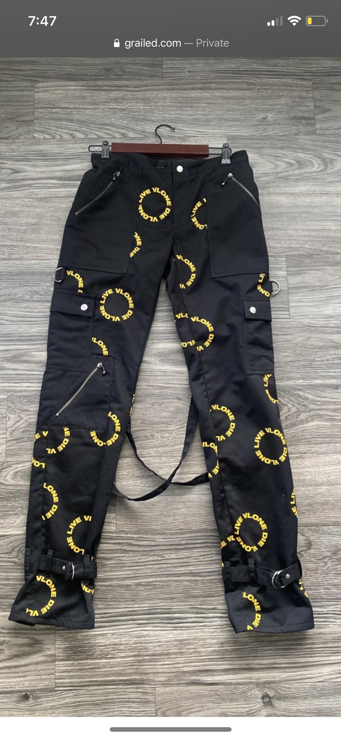 VLONE Orange CircleLogo Bondage Pants Incorporated Style