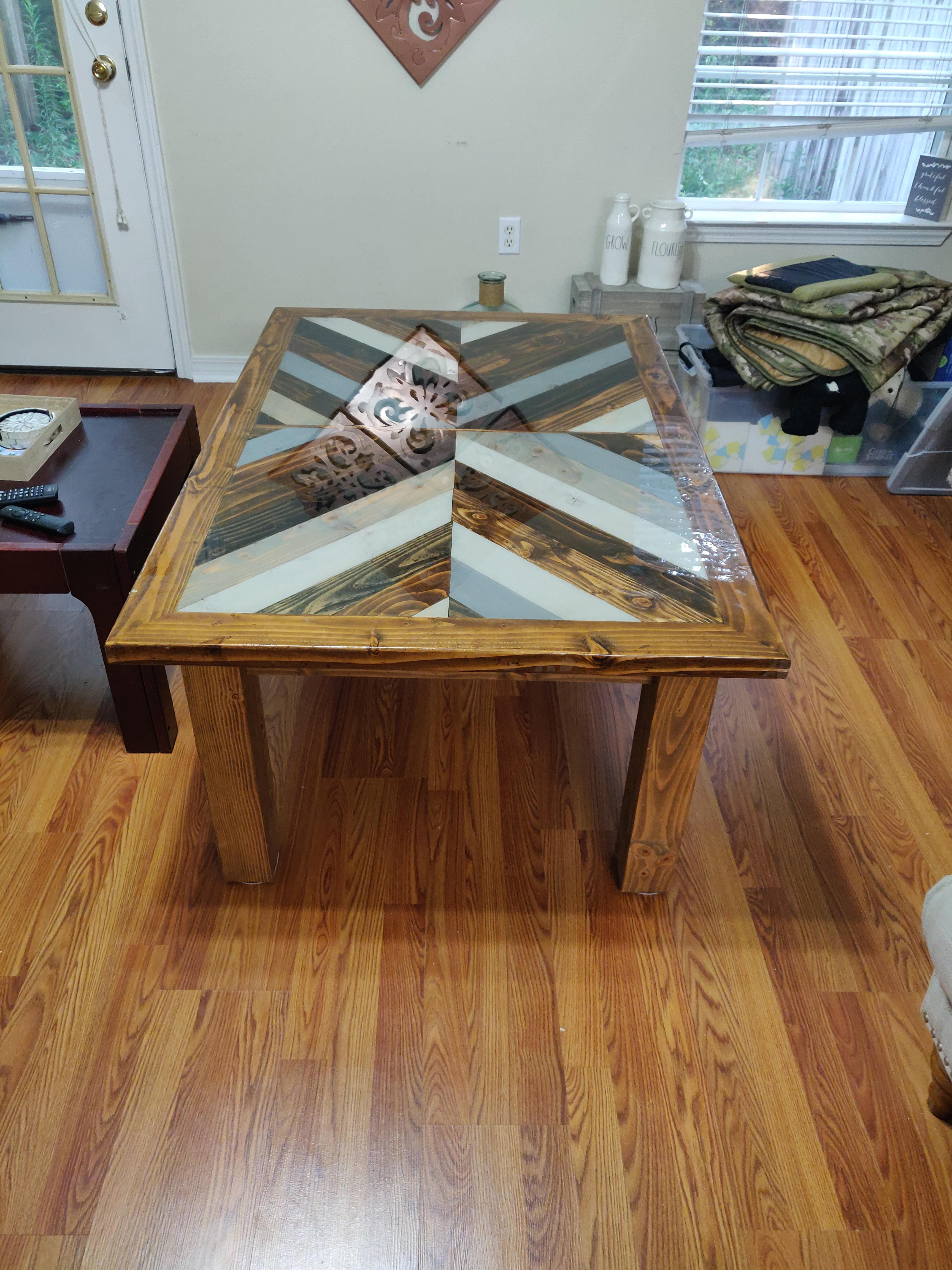 New Coffee table! I built it about 6 inches higher than typical coffee