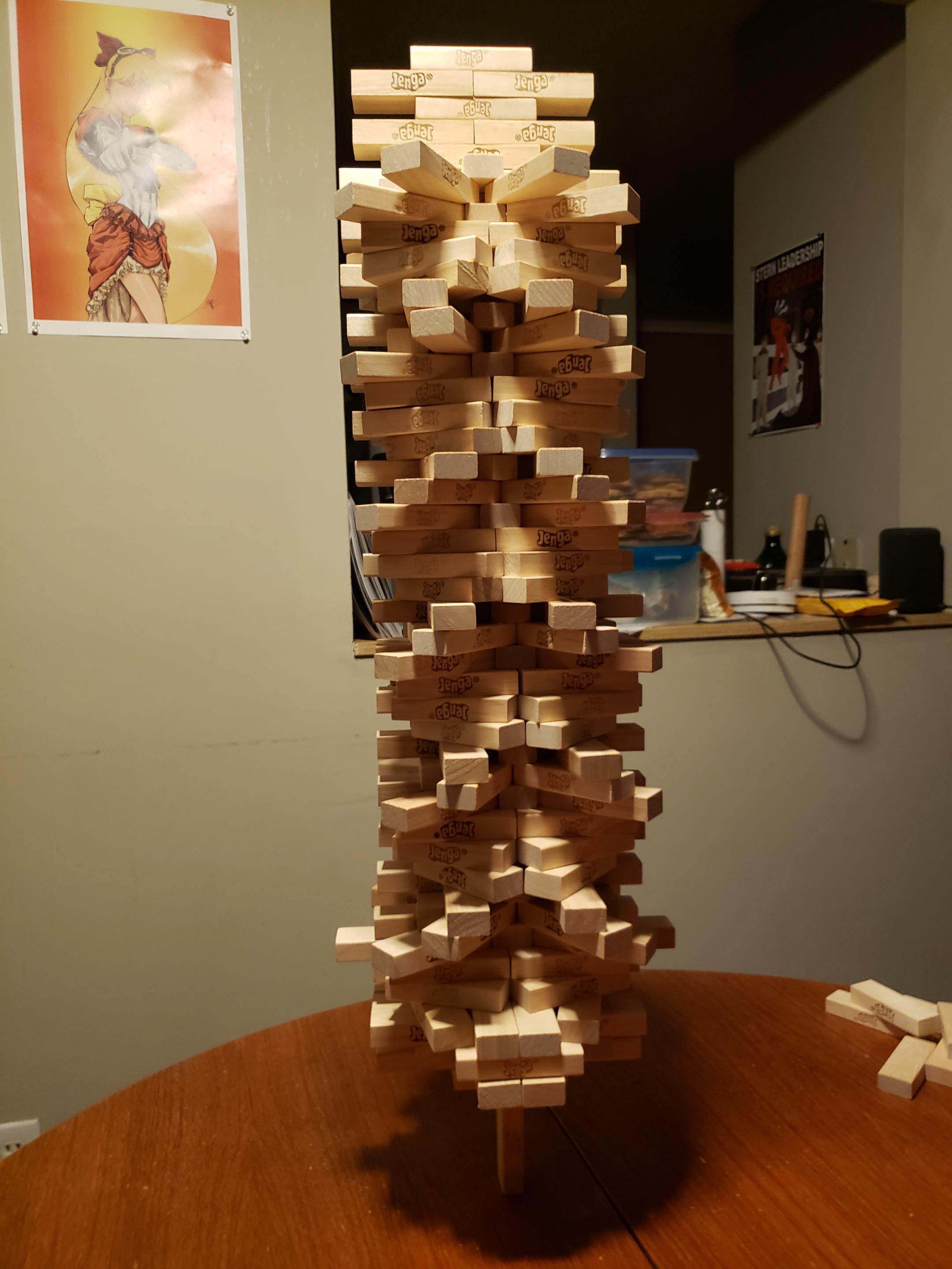 A jenga tower I made last night. r/pics