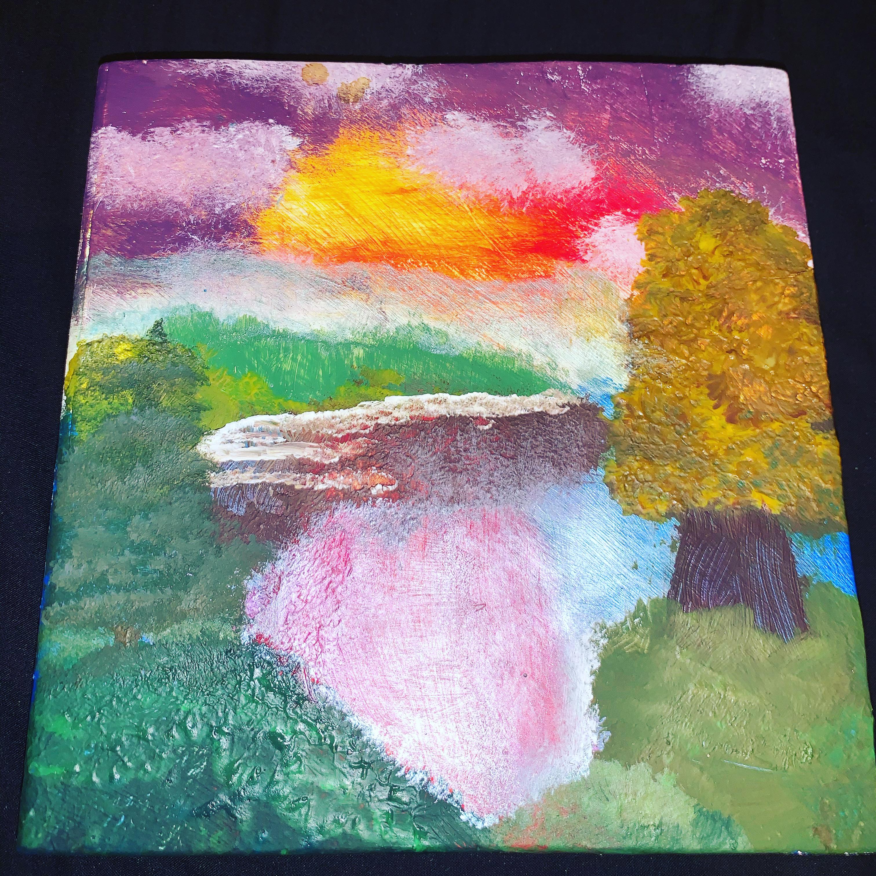 I tried a Bob Ross painting but I used acrylics... not a good idea but