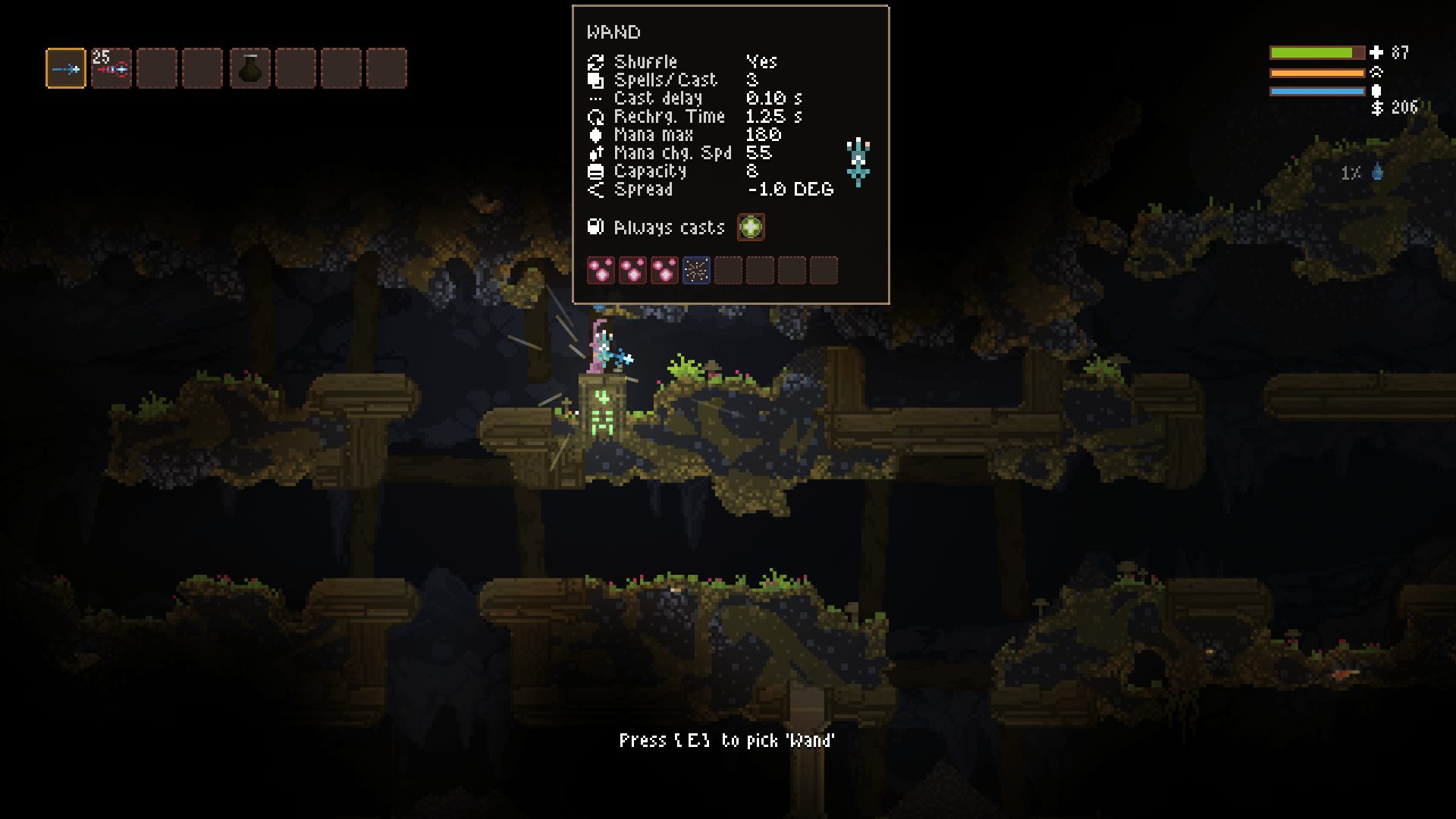 Oh hai (infinite healing wand in mines) r/noita