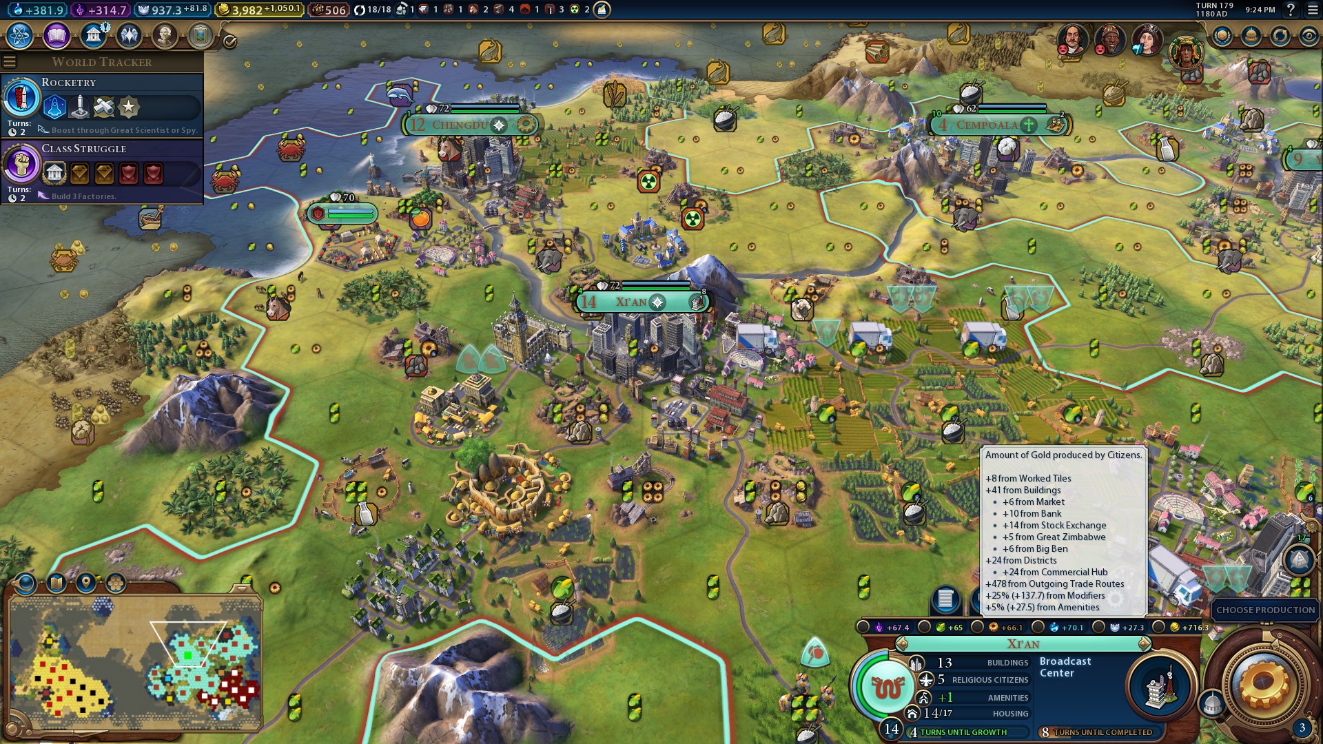 700+ GPT in one city with Great Zimbabwe civ