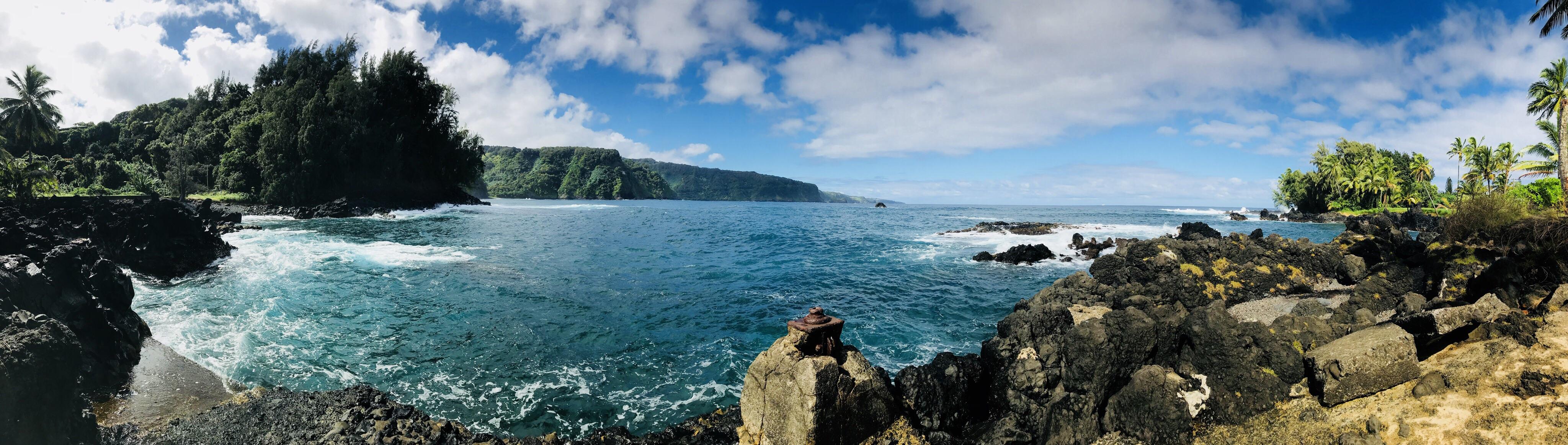 A beautiful day at Keanae Peninsula along the Road to Hana. Haiku, Maui