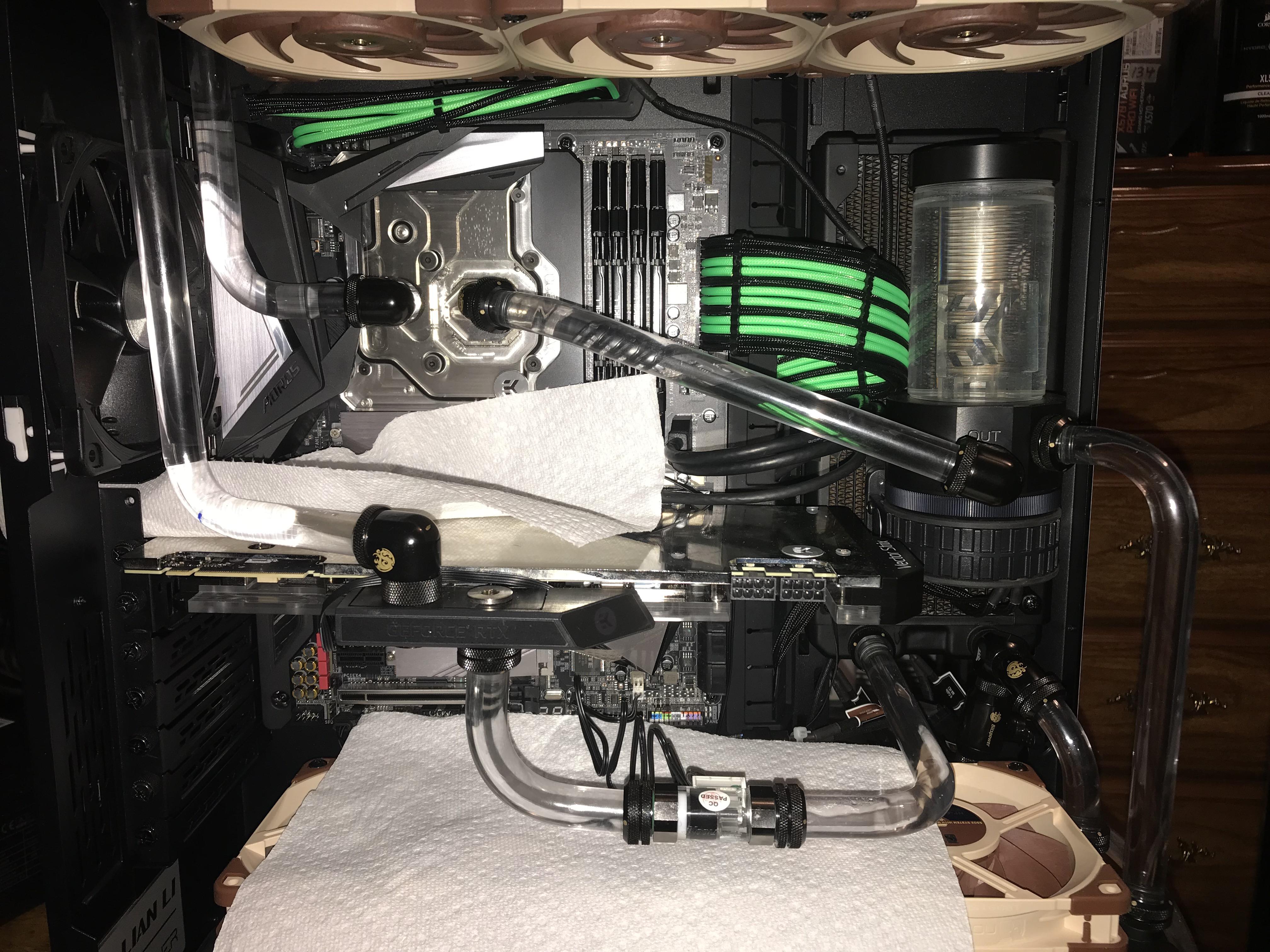 Leak test in new 011 XL is underway r/watercooling