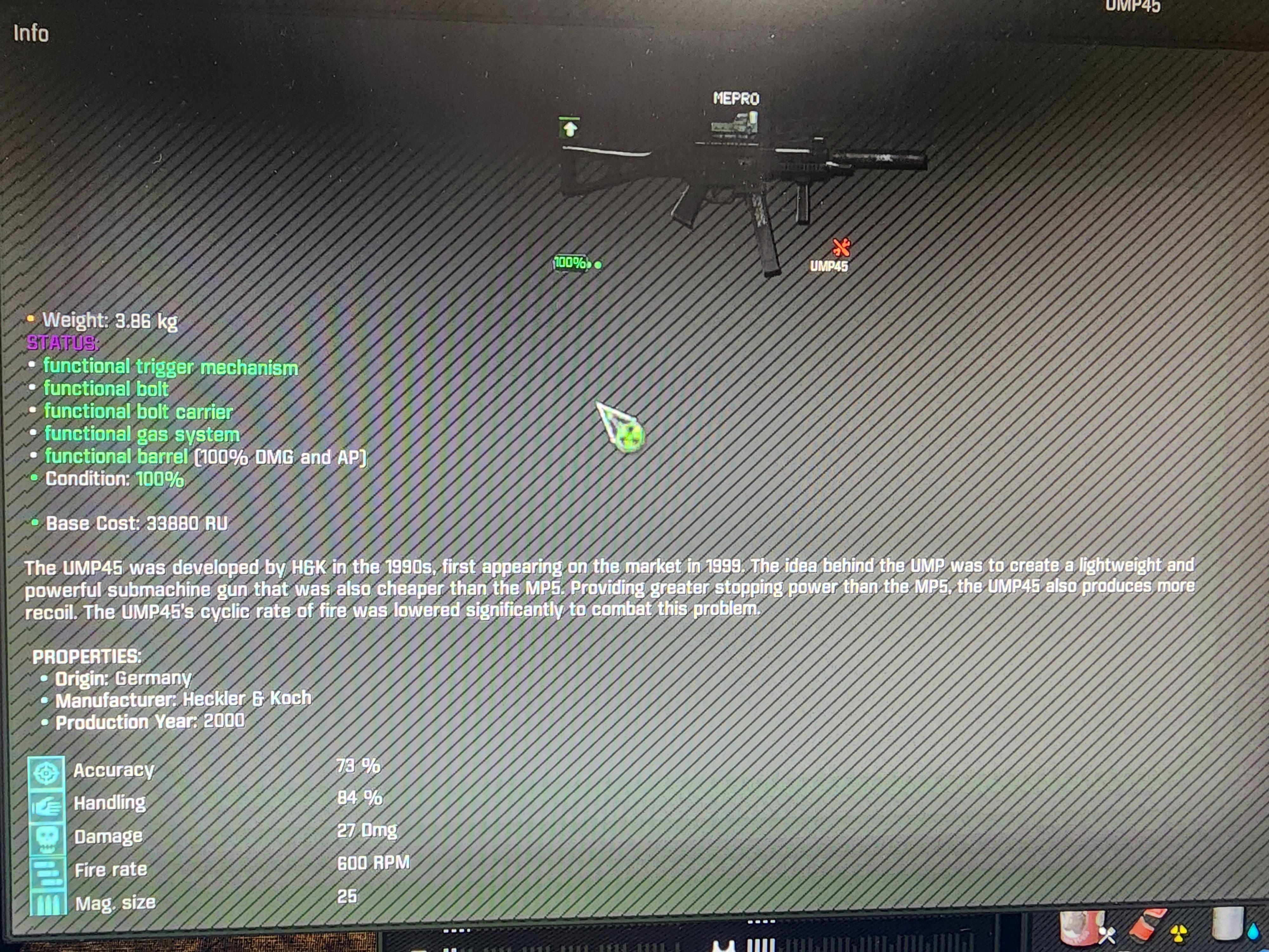 Gamma gun repair bug? Showing its in a state of disrepair, it shoots
