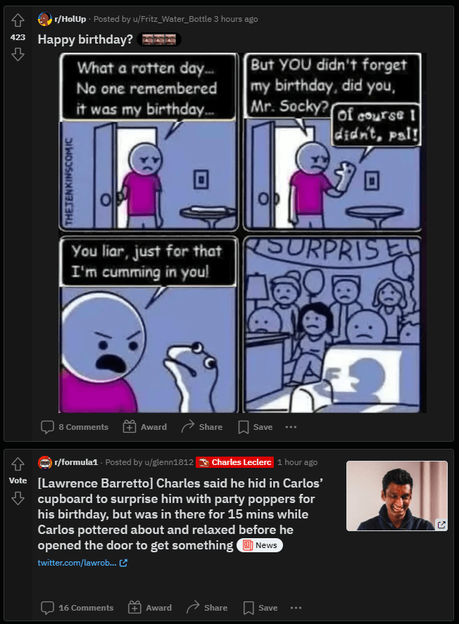 Okay, this is weird Reddit r/formuladank