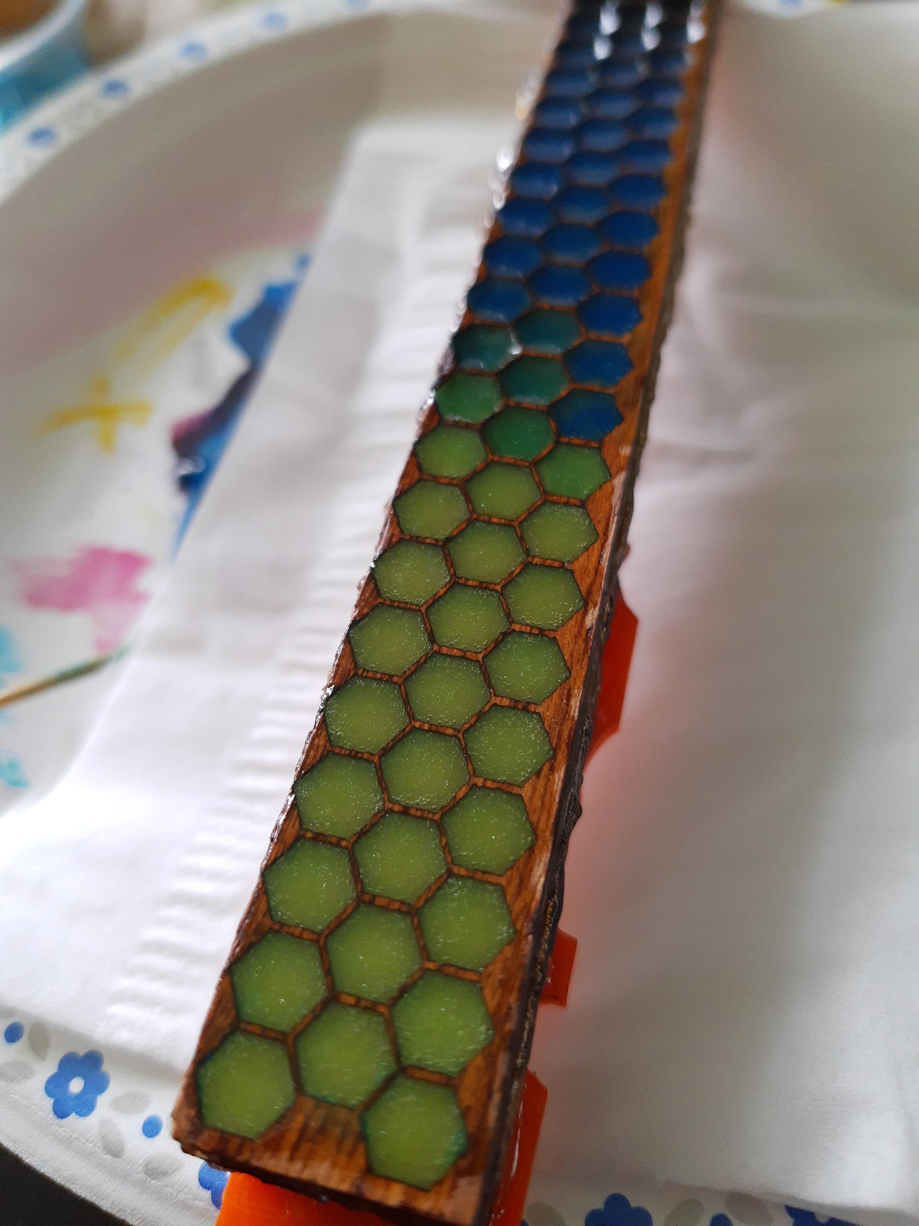 Laser cut wood, resin fill. r/PenTurning