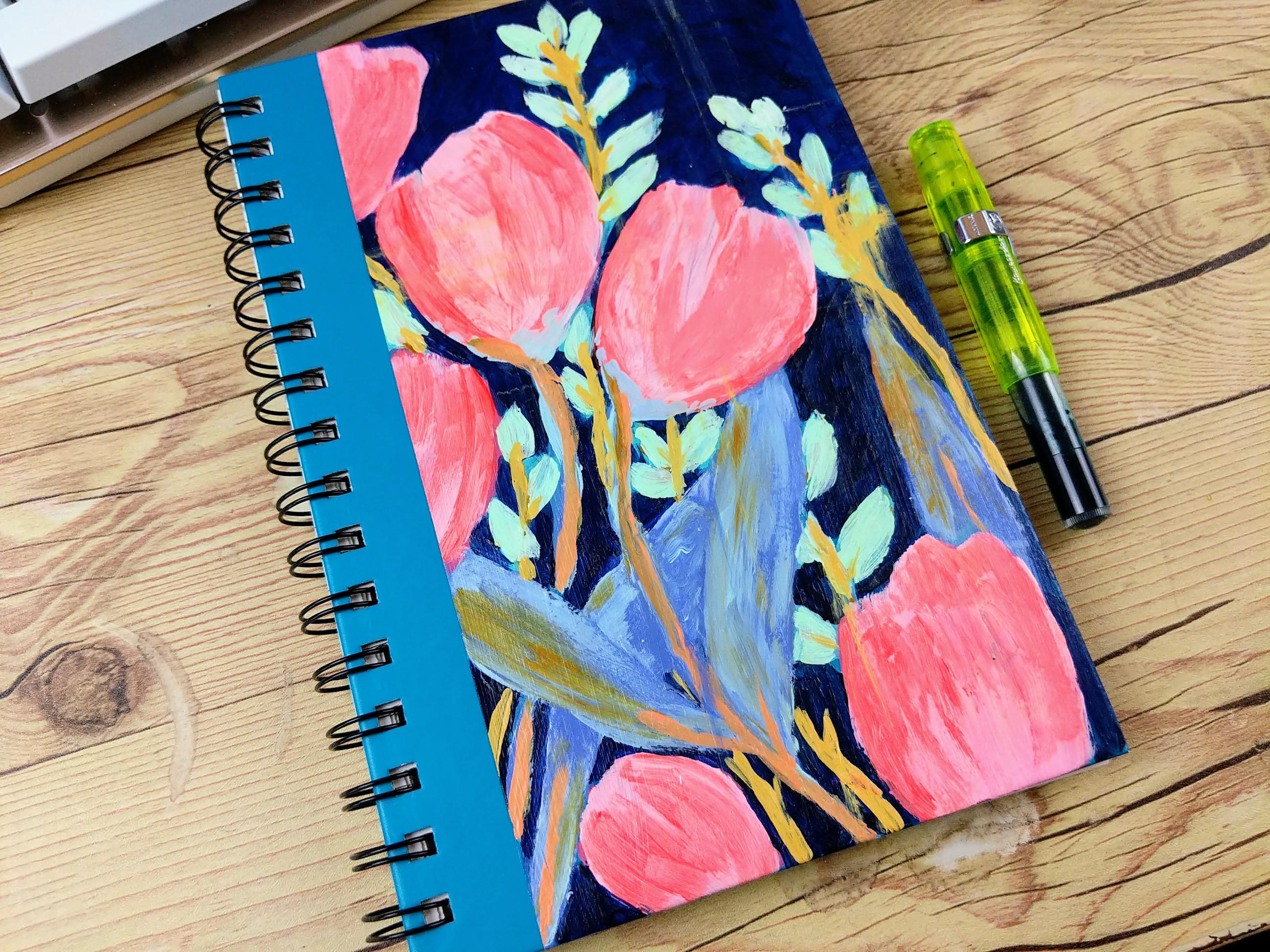 I painted a cheap Amazon notebook with acrylic paints. r/notebooks