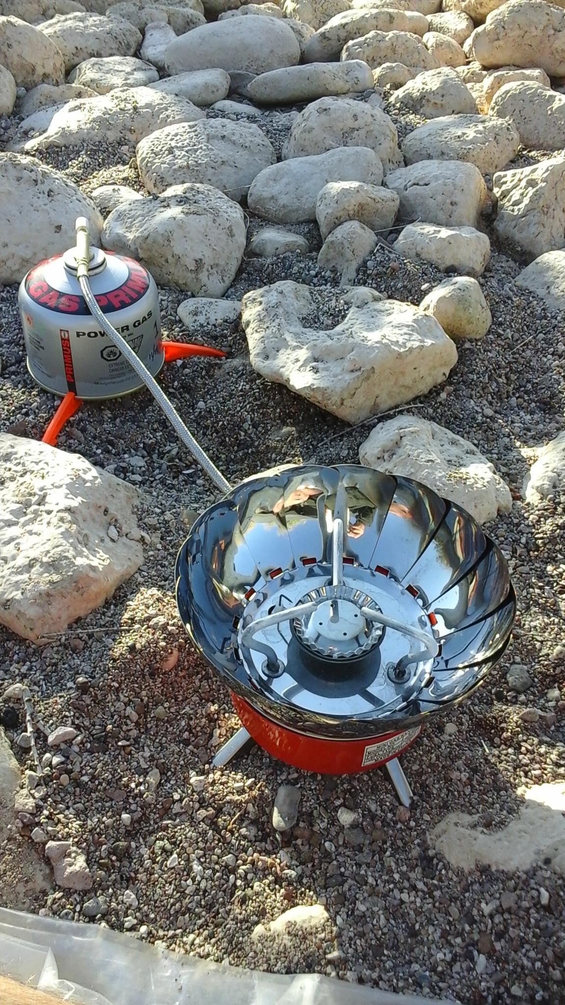 Too heavy for backpacking, but a great little stove for camping by