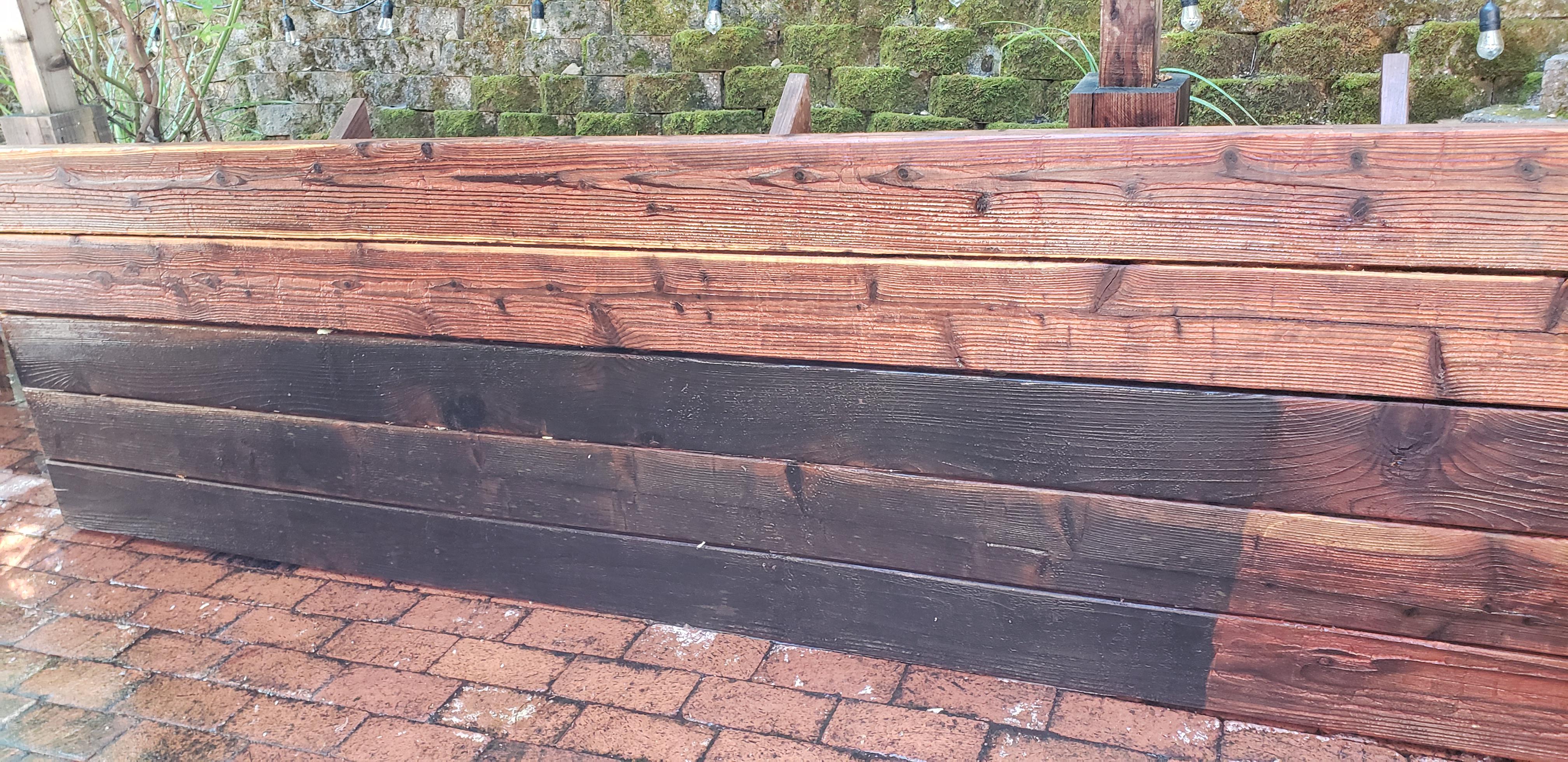Restoring a redwood picnic table that my father built, Phase 1 in