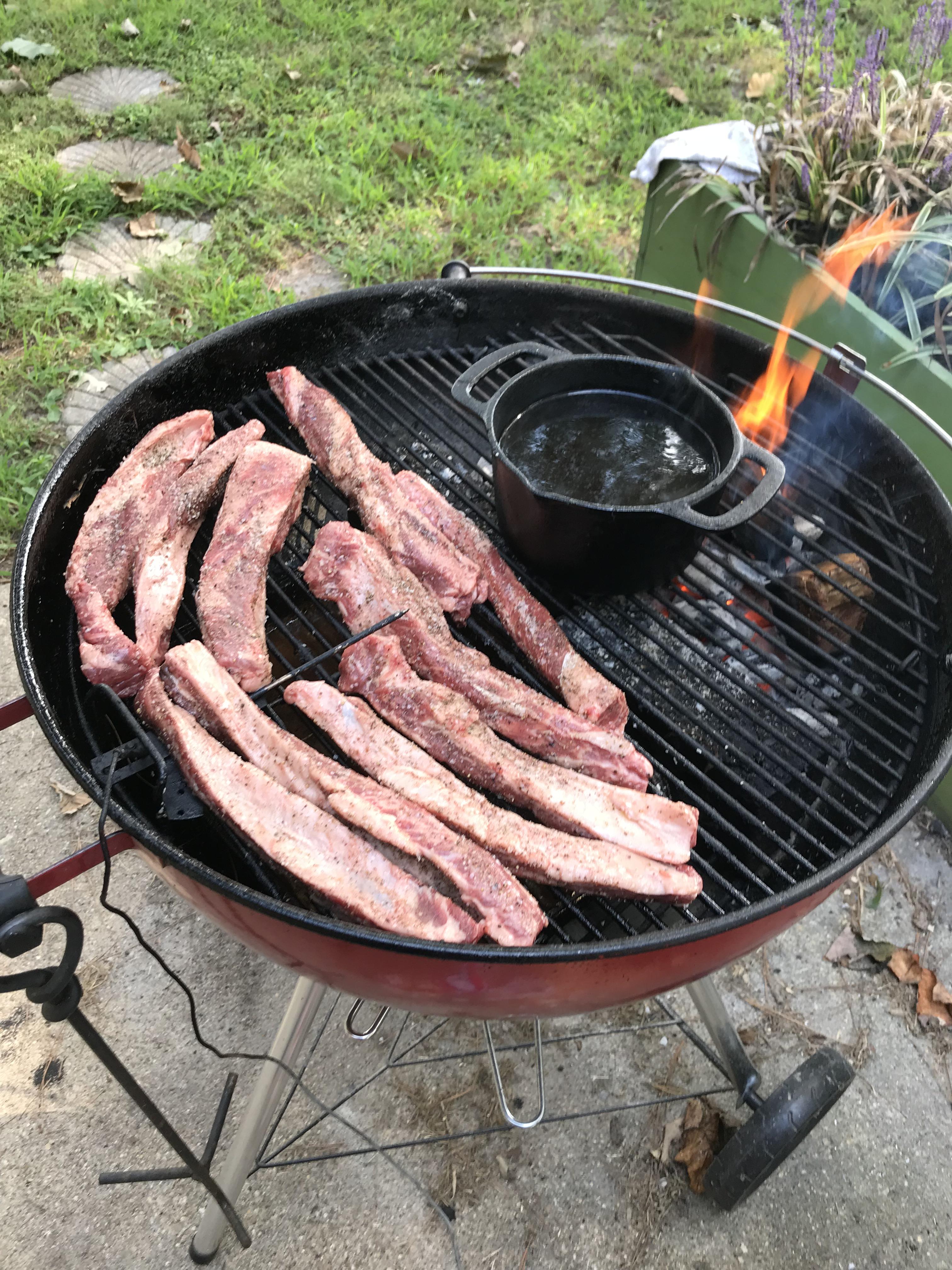 Boneless beef rib fingers. 275 for three hours or so. S&P rub and pecan wood. r/BBQ