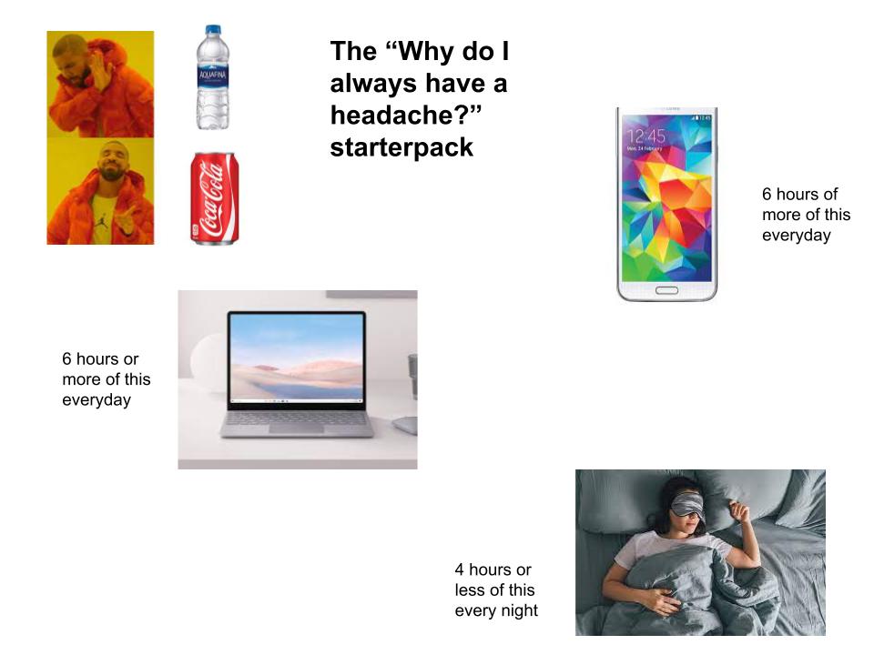 The "Why do I always have a headache?" starterpack r/starterpacks