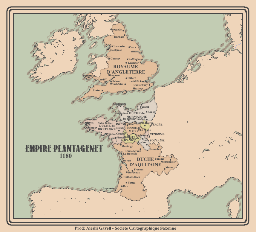 Angevin Empire 1180 (by me) r/MapPorn