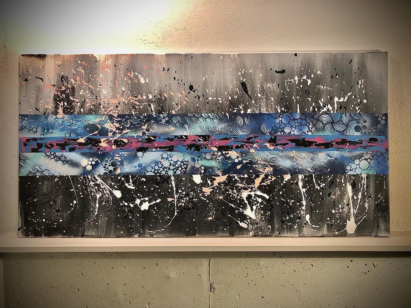 "Aquarium," Bucho (Me), acrylics and spray paint, 2022 Art