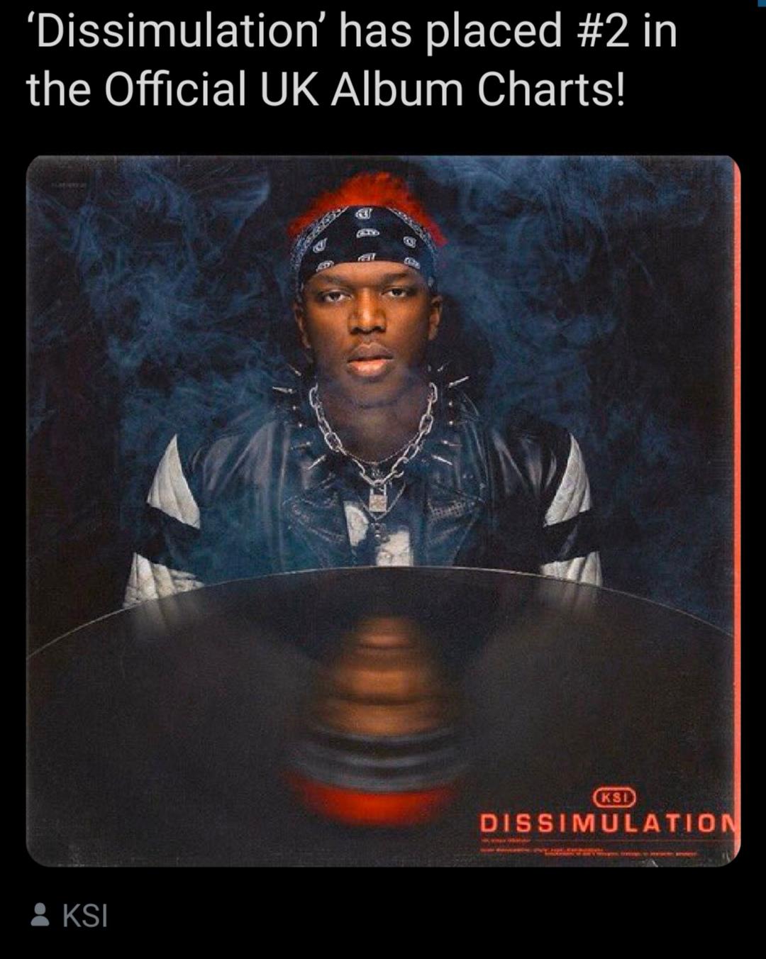 OFFICIAL Dissimulation has placed second in the official charts