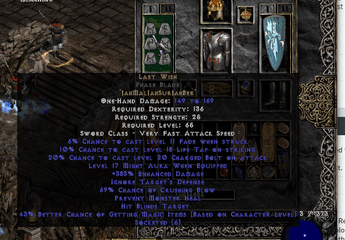 I made this! (First time ever rolling a runeword weapon that isnt for a merc) diablo2