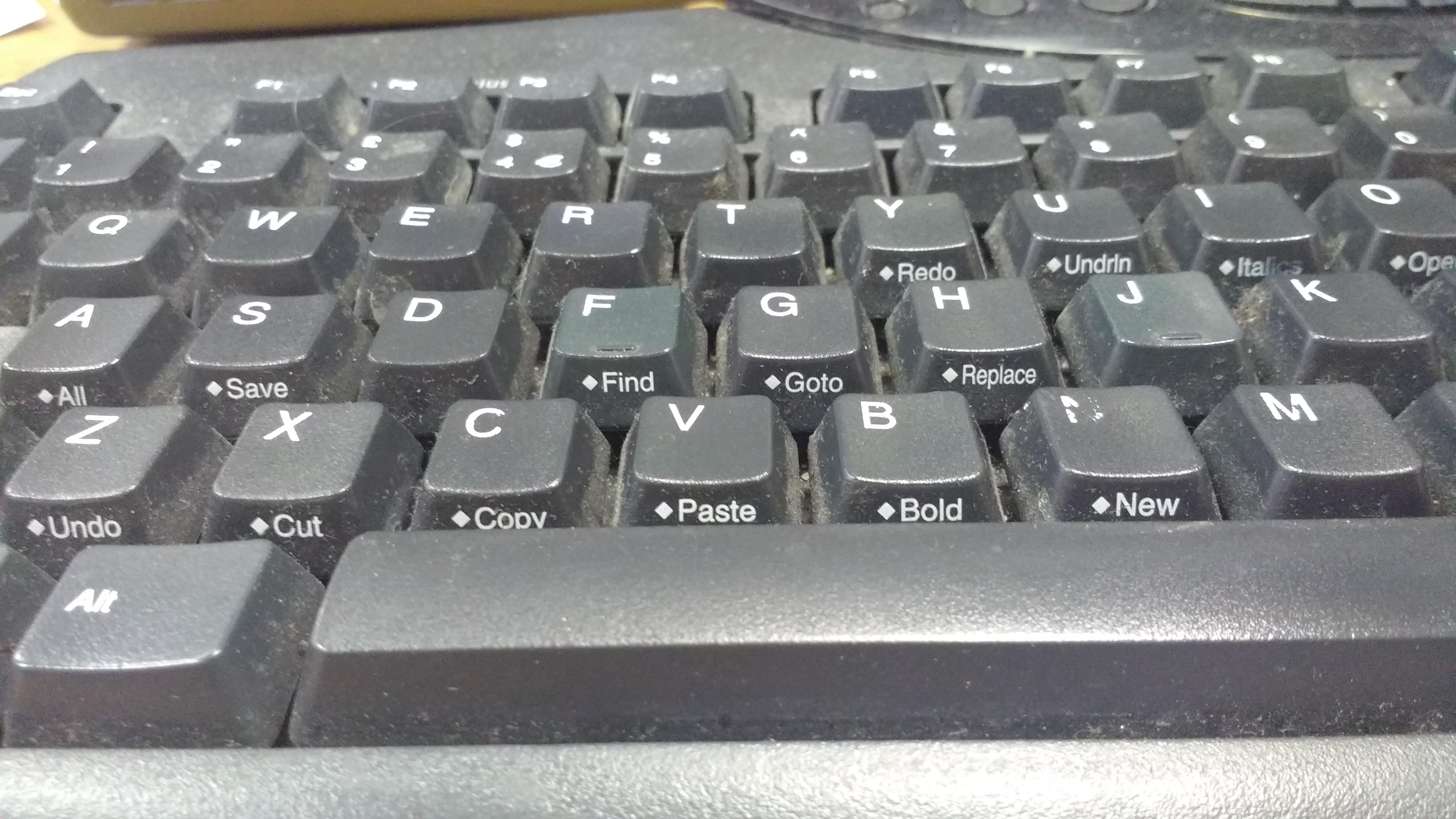 This Keyboard has the control options written under the keys. r