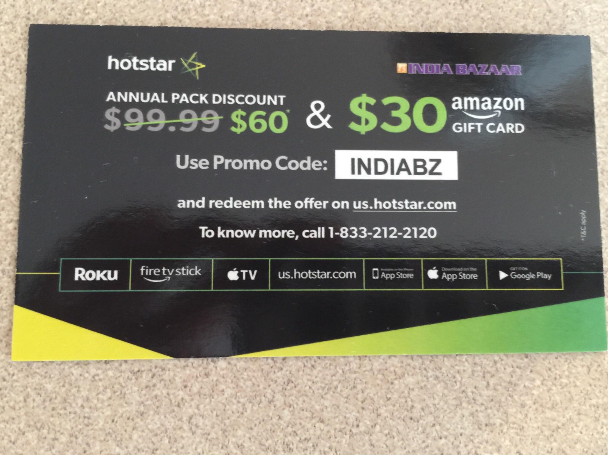 Hotstar US Annual Subscription for 60(Usually 100).Got this coupon in
