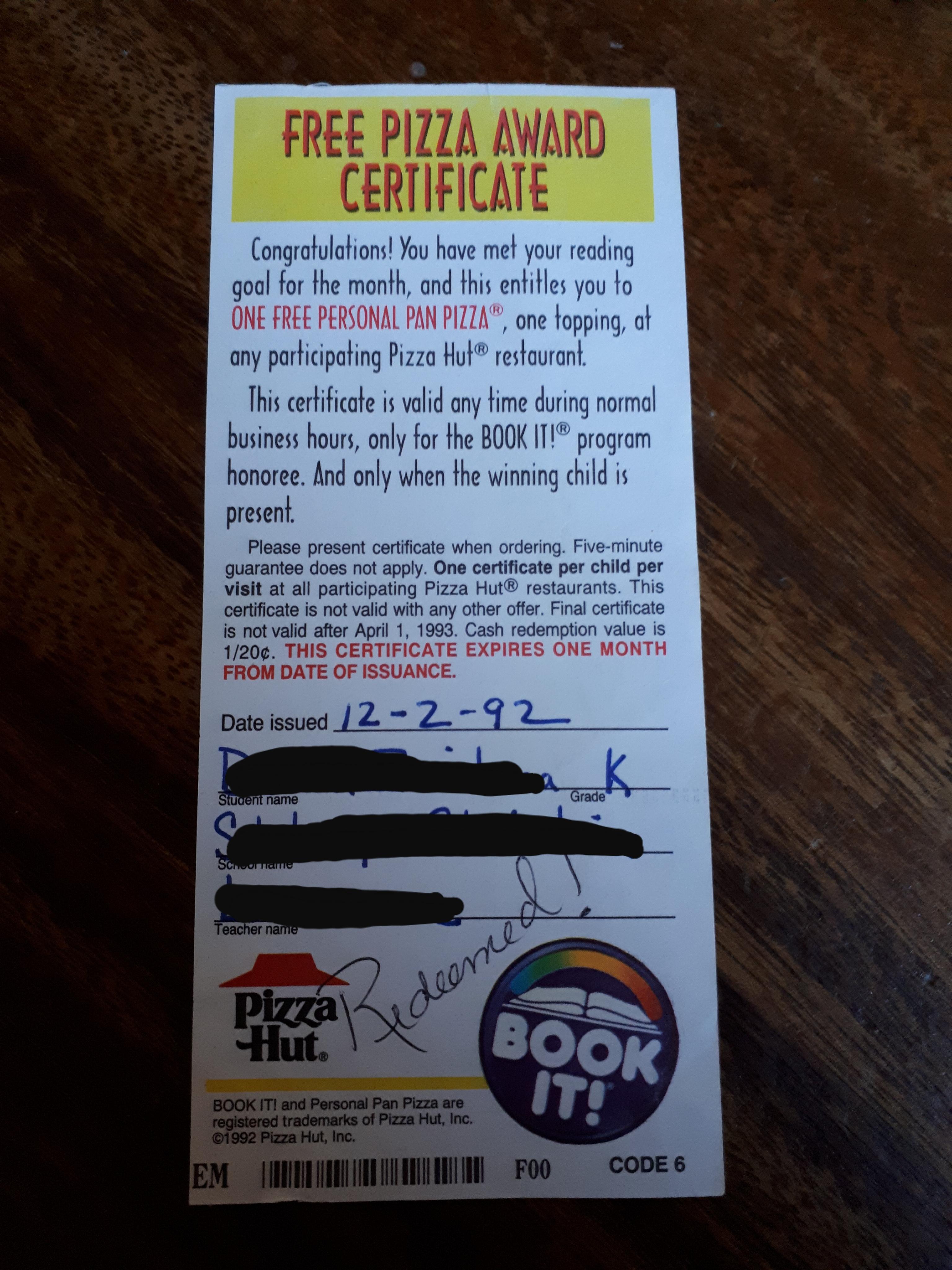 Teach child how to read Pizza Hut Reading Program 90s