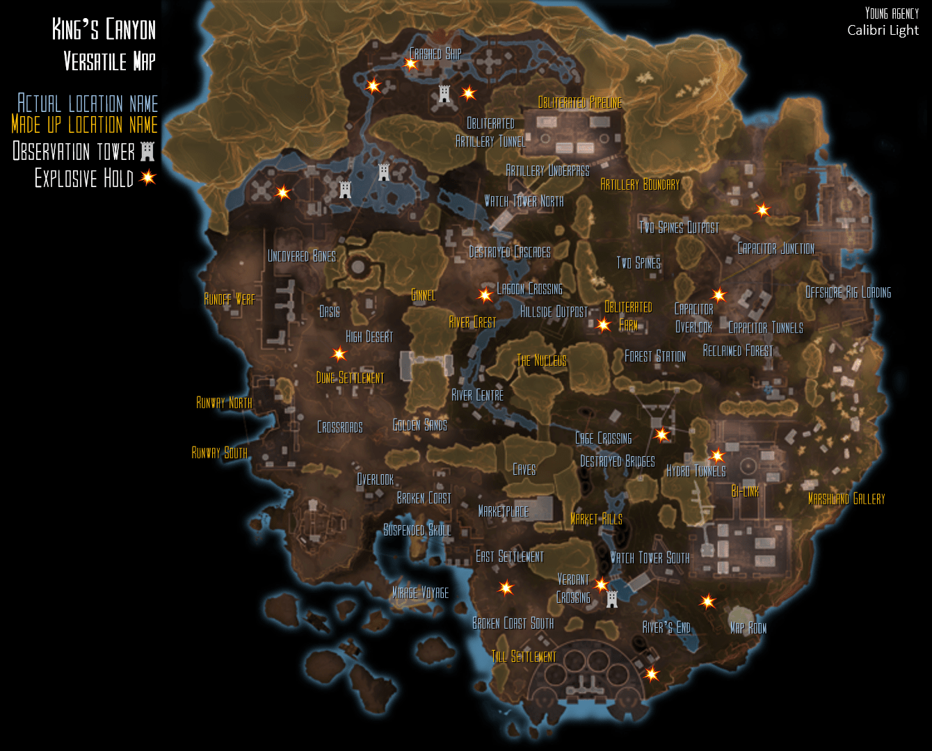 Versatile KC Map including explosive holds and insignificant locations
