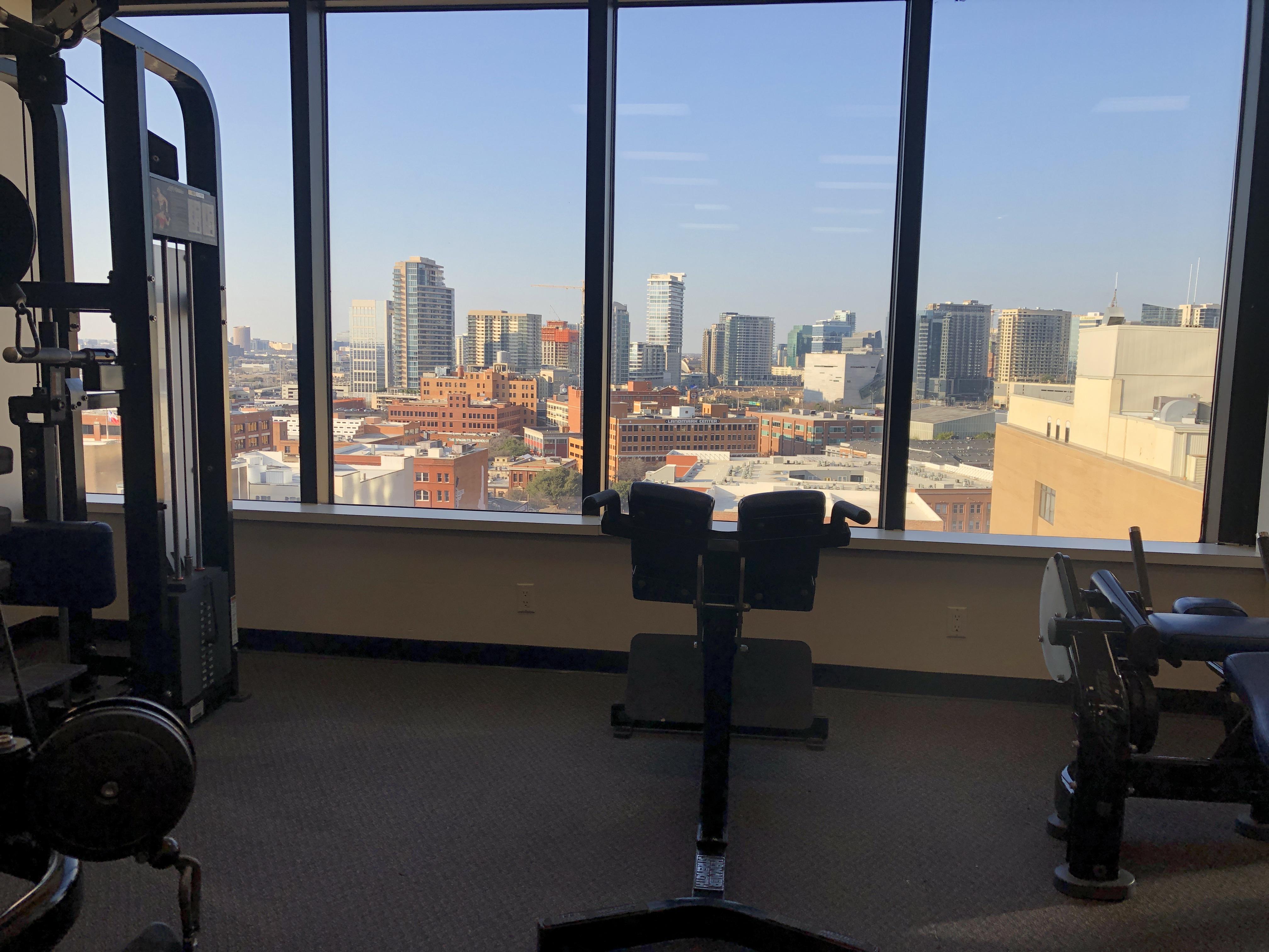 Gym view from the El Centro College Wellness Center. r/Dallas