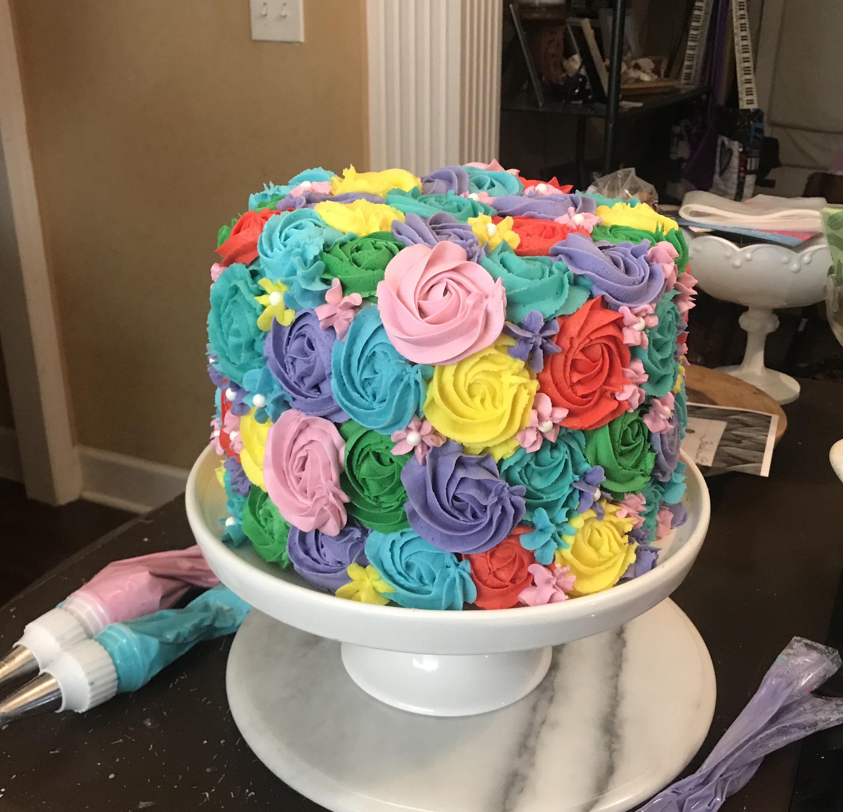 [HOMEMADE] birthday cake for our niece! Strawberry cake 4 layer [OC