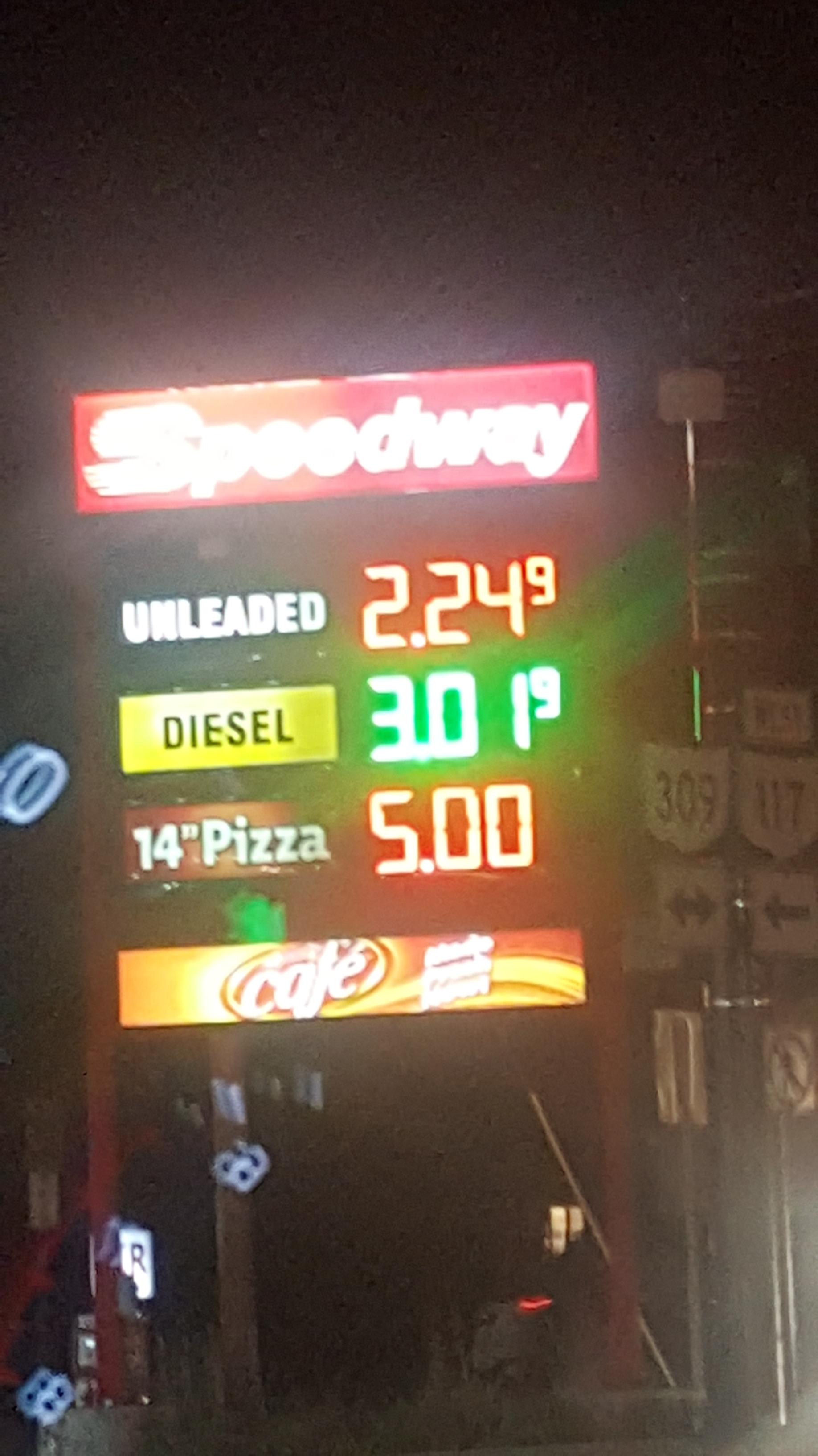 Speedway displays price of their pizza as if it's likely to change. r/mildlyinteresting