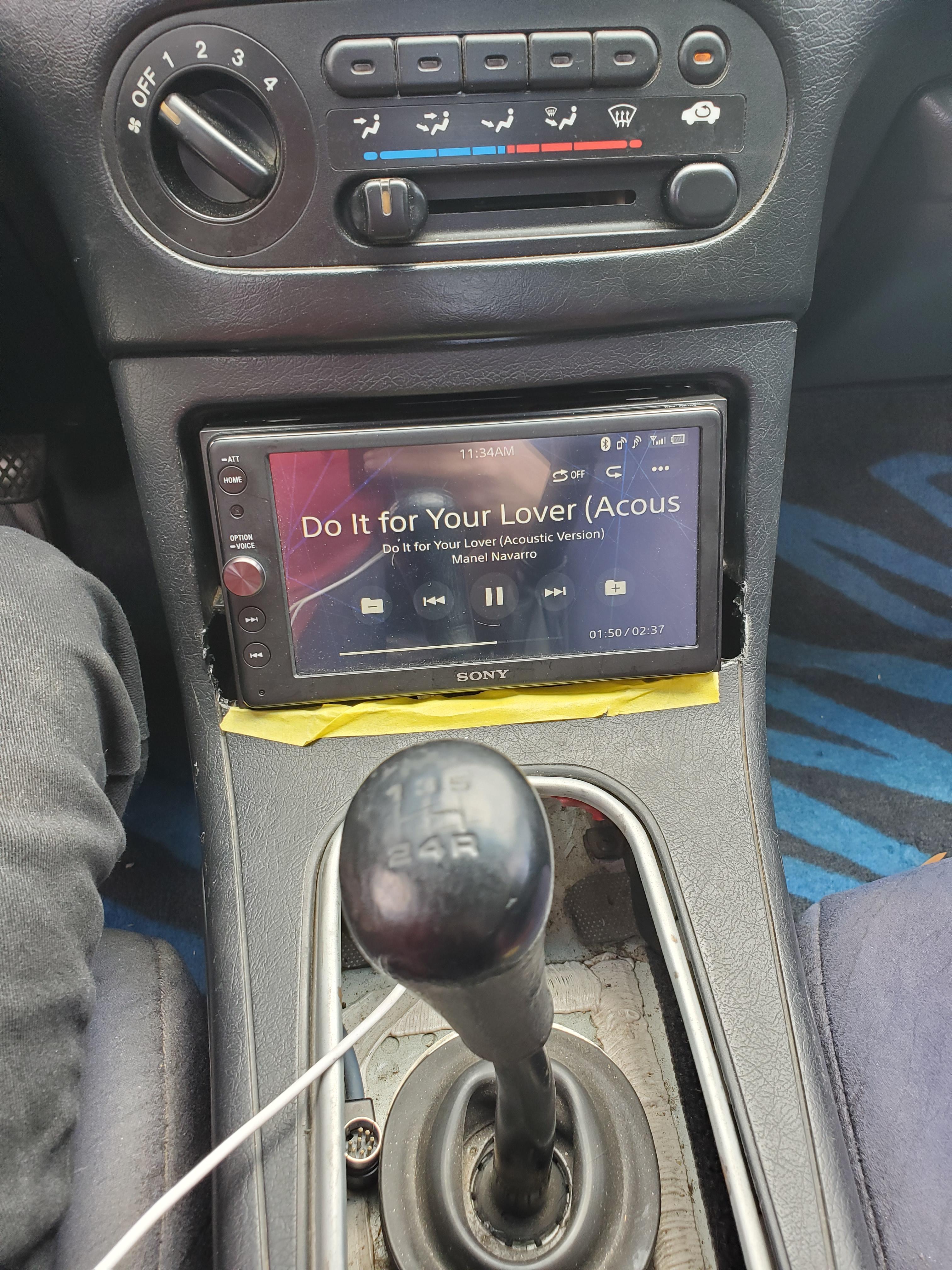 Single Din Android Auto/ Apple CarPlay radio with double din interface