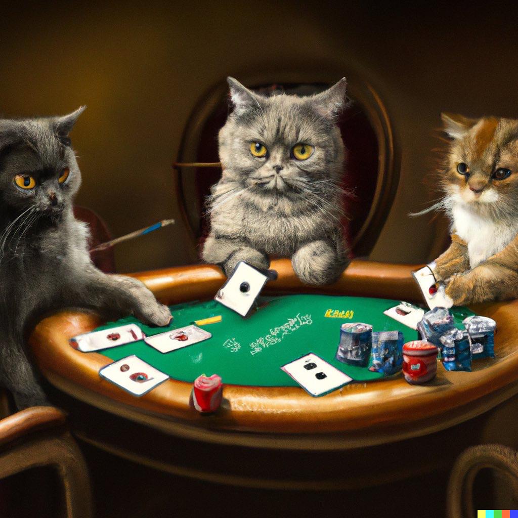 Cats playing poker. r/dalle2