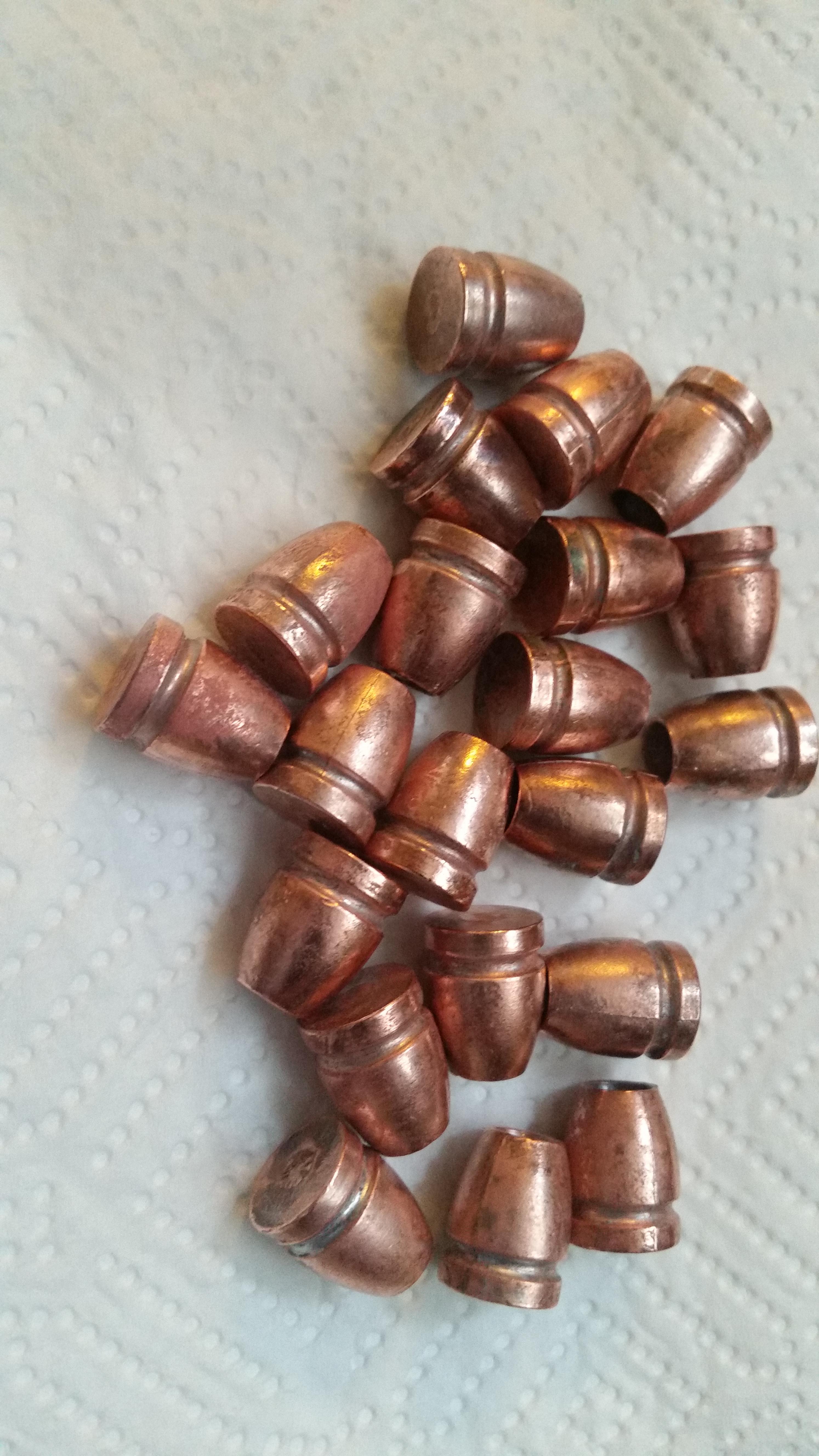 First attempt Copperplated, cast 180gr 45 ACP r/reloading
