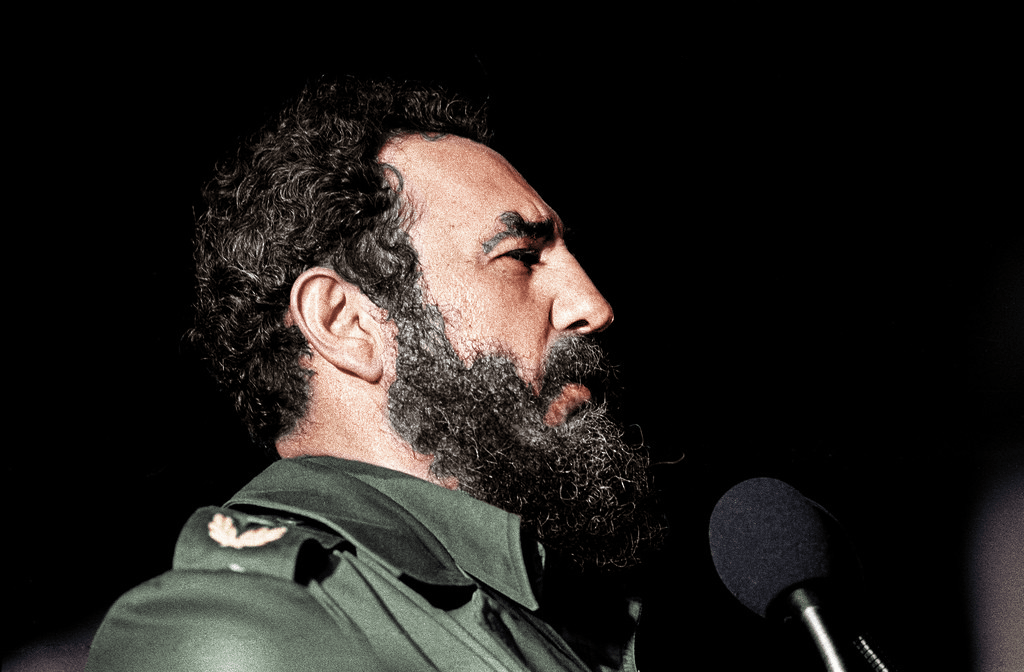 Fidel Castro during a speech in Cuba (first contribution) r/Colorization